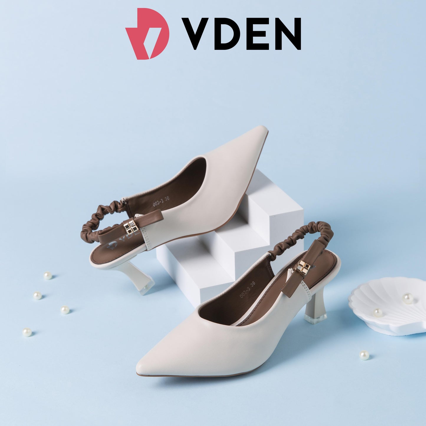 VDEN Pointed Stileto Mid Heel 003-3 Slingback Shoes