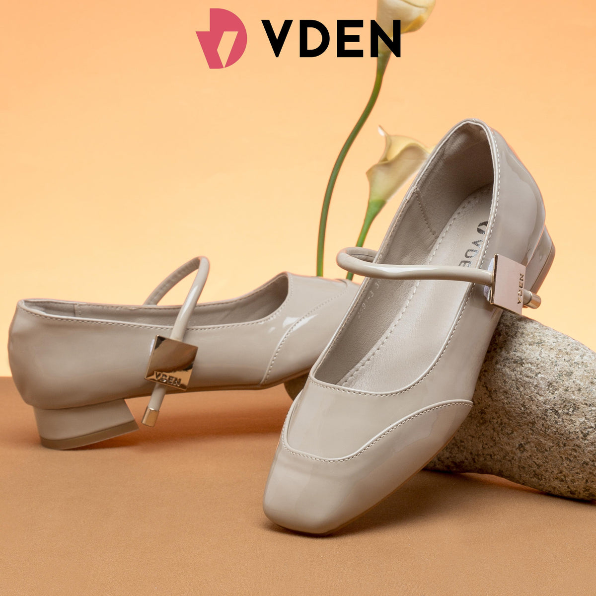 VDEN Low Heels Pumps Loafer 1INCH/2.7CM 2891-3 Thick Heel Mary Jane Shoes