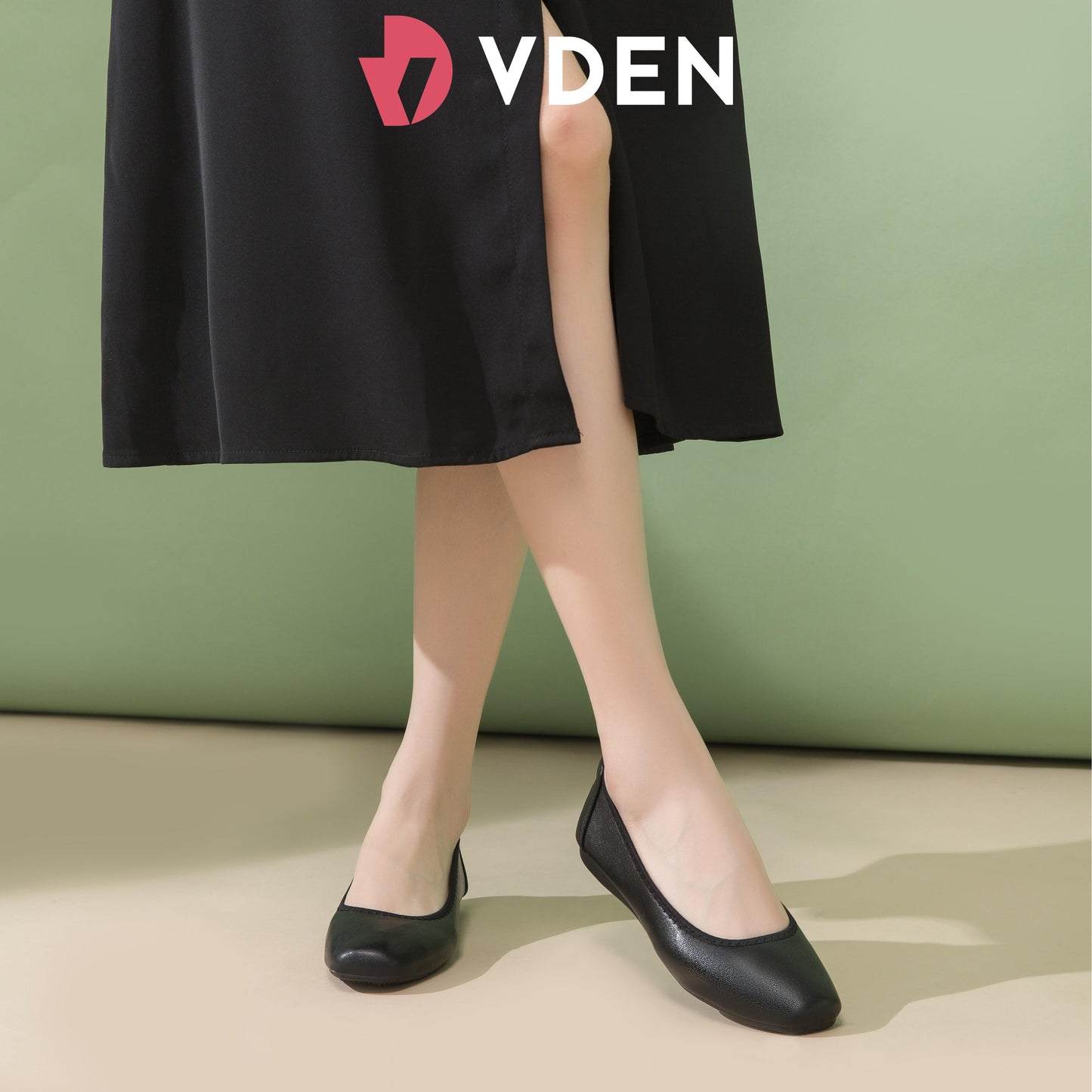 VDEN Black Leather Flat Shoes Pure Black Student Shoes Fashion Office Wedge Shoes For Women (true to size) (989-1 : 3.5 cm)(288-2 : 1.5 cm)