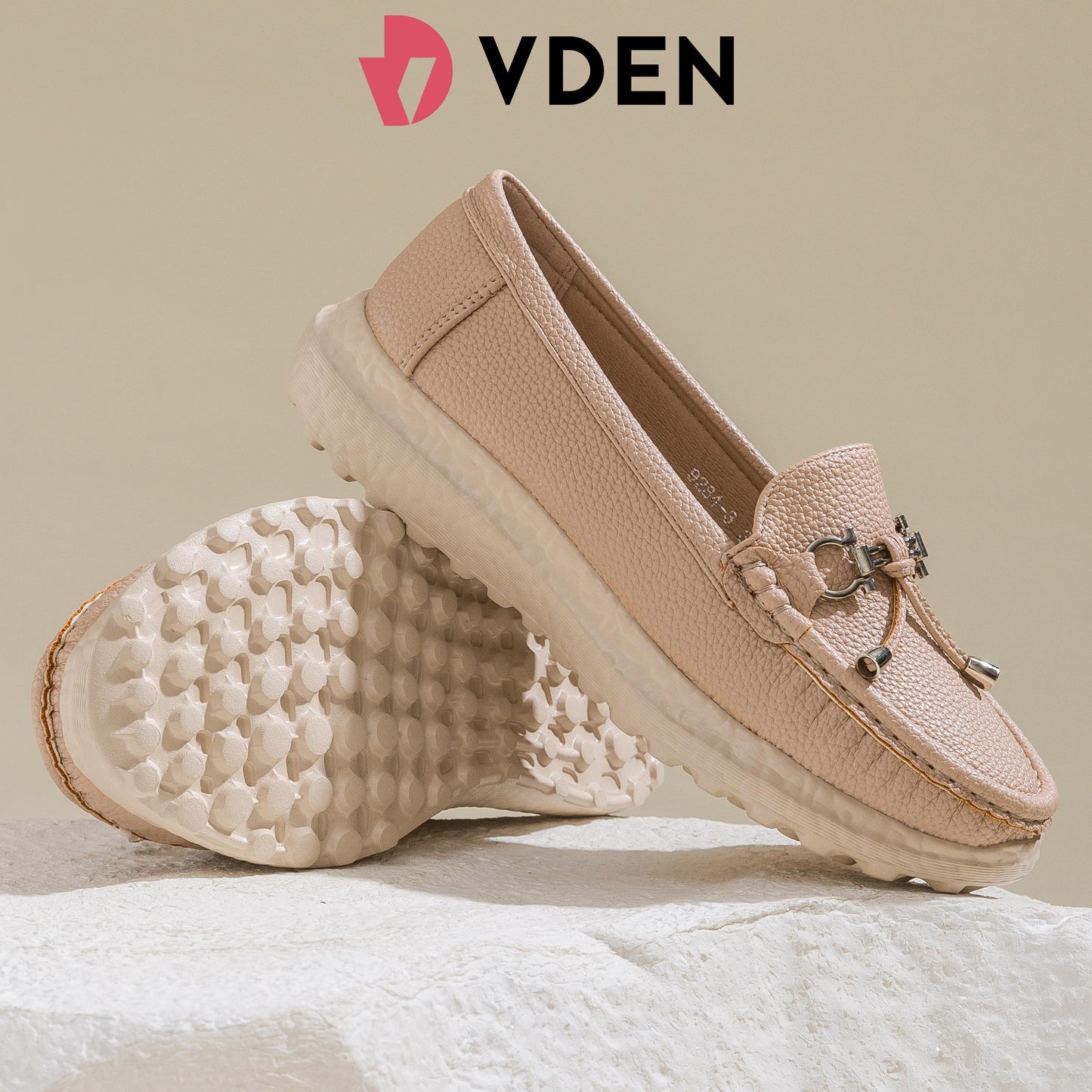 VDEN Women's Loafers With Decorative Buckle For Women 1.3INCH/3CM 9284-3 Thick-soled Old-Money Style Loafers With Soft Soles Comfortable Wedge Heels Slip-on Shoes For Women Casual Shoes Rocking Shoes