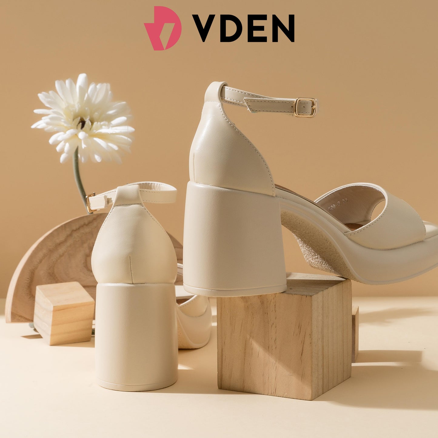 VDEN Elegant Ultrahigh Block Heeled Sandals 3.3INCH/8.3CM C08-2 Open-toe Sandals Thick-soled High-heeled Shoes Mary Jane High-heeled Shoes With Chunky Heels