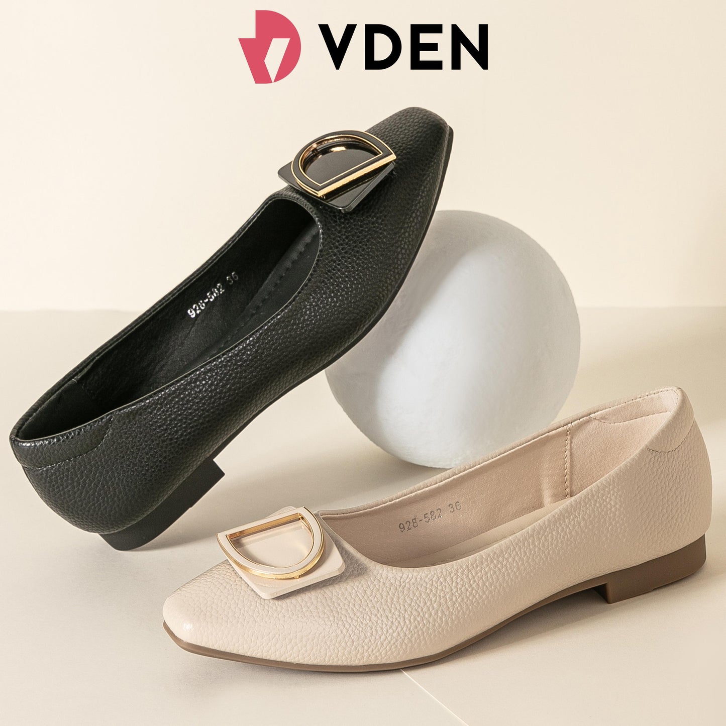 VDEN Style Women's Leather Shoes Soft Casual Shoes 0.5INCH/1.3CM 928-582 Korean Style Comfortable Simple Solid Color Flat Shoes Slip On Shoes For Women