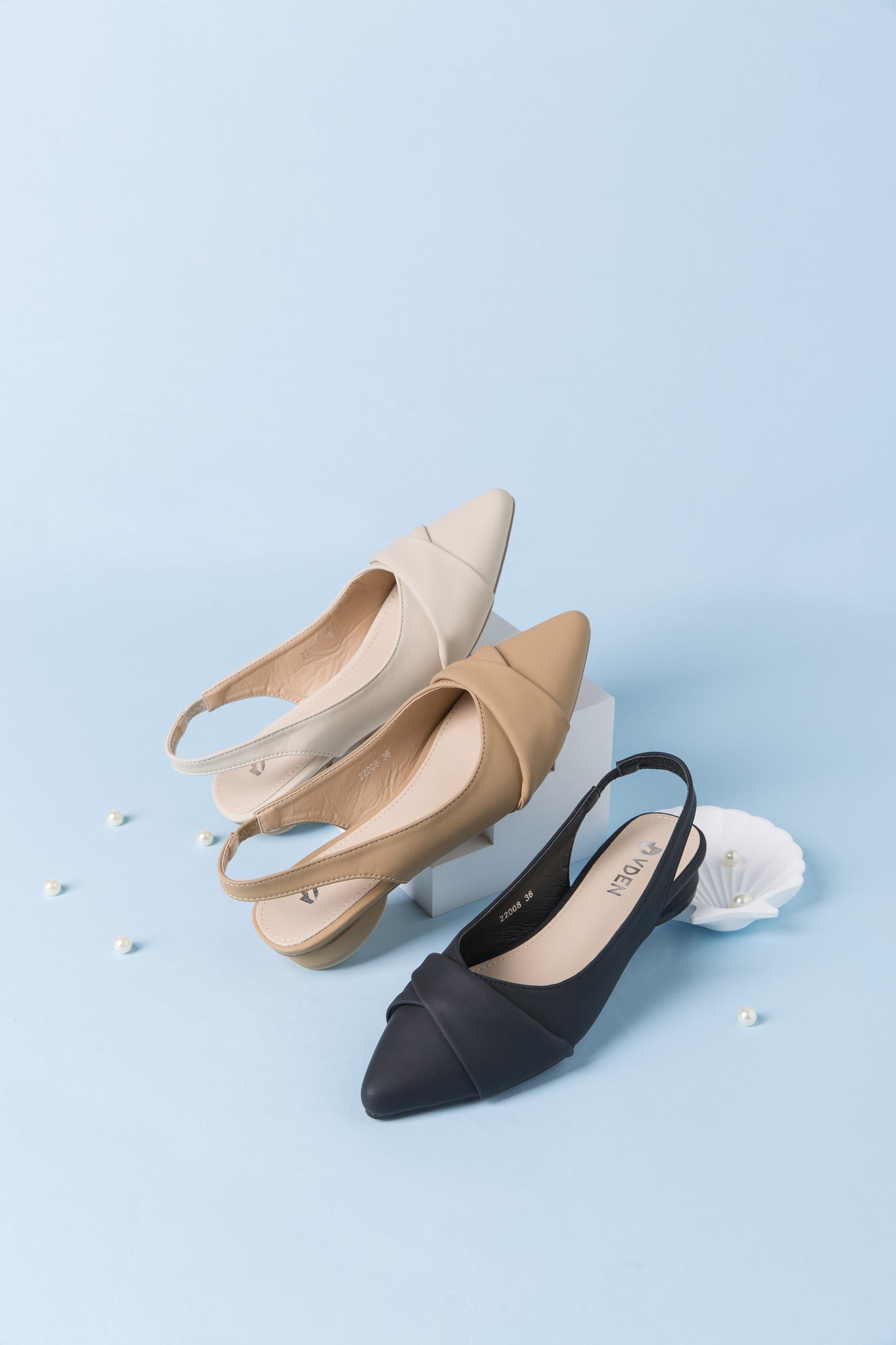 VDEN Pointed Mules Sling back Flat Shoes 22008 Pointed Toe Flat Heel (1 cm or less) Summer