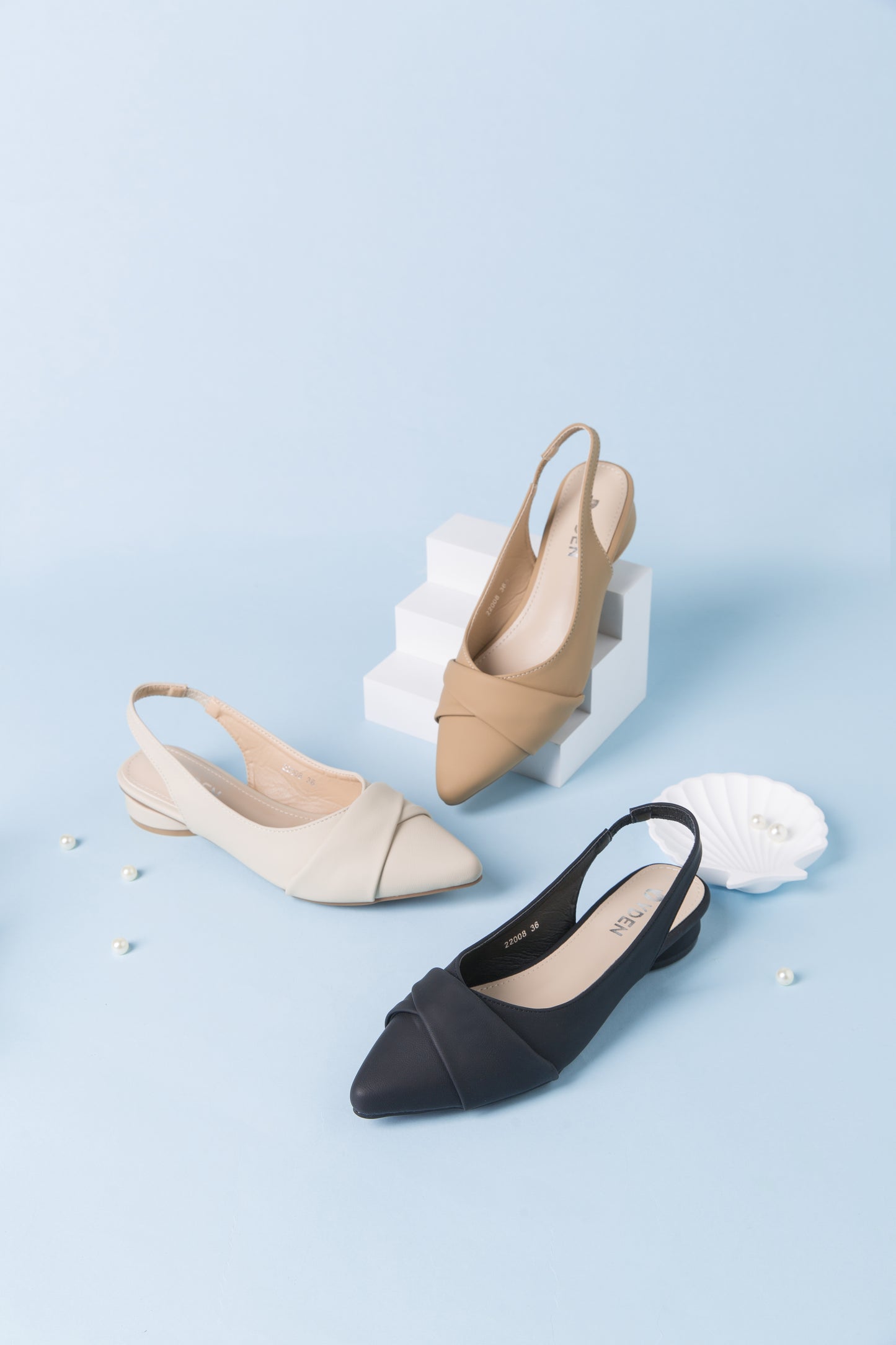VDEN Pointed Mules Sling back Flat Shoes 22008 Pointed Toe Flat Heel (1 cm or less) Summer