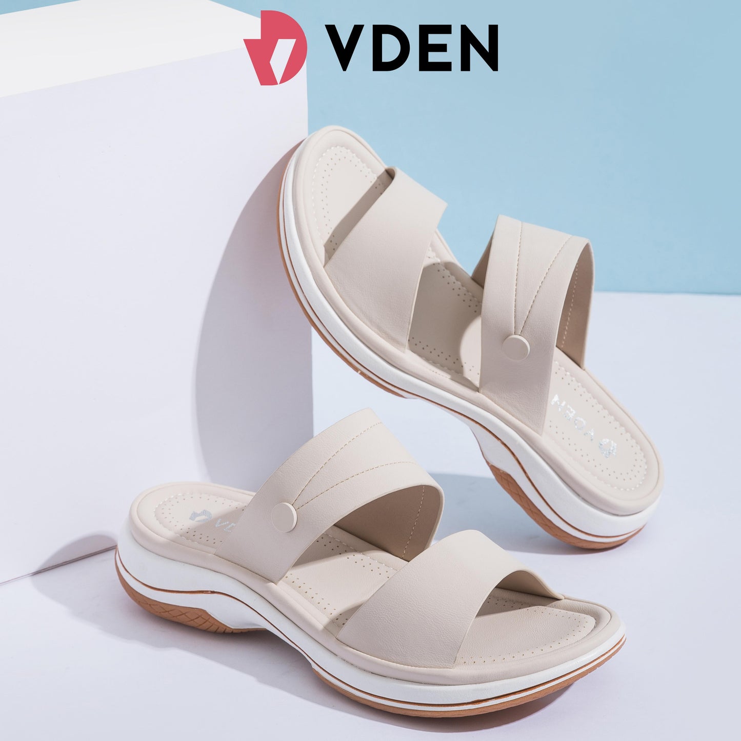 VDEN Comfy Women's Wedge Sandals 3CM/1.1INCH Sports Super Light And Soft Sole Open Toe Sandals 7131-8 Women's Casual Sandals For Women