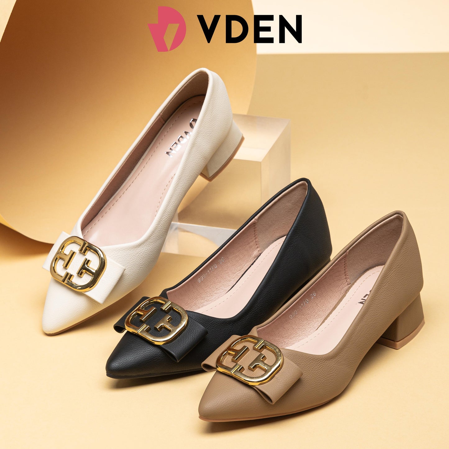 VDEN Women's Pointed Toe Thick Heels Office Retro Heels Women's Shoes 1.5INCH/4CM 999-1170 Women's Chunky Block Low Pointed Heel Slip on Pumps For Women Classy Elegant Footwear