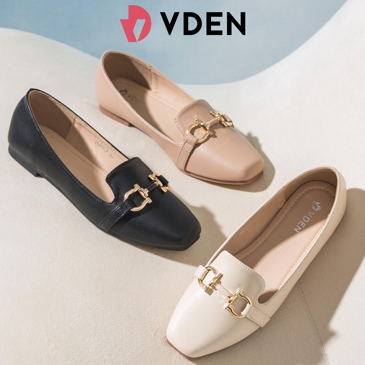 VDEN Women's Loafers Comfortable And Fashionable Chain Flat Shoes For Women 0.4INCH/1CM W903-8 Old Money Style Korean Style Simple Flat Loafers Office Slip-on Shoes For Women