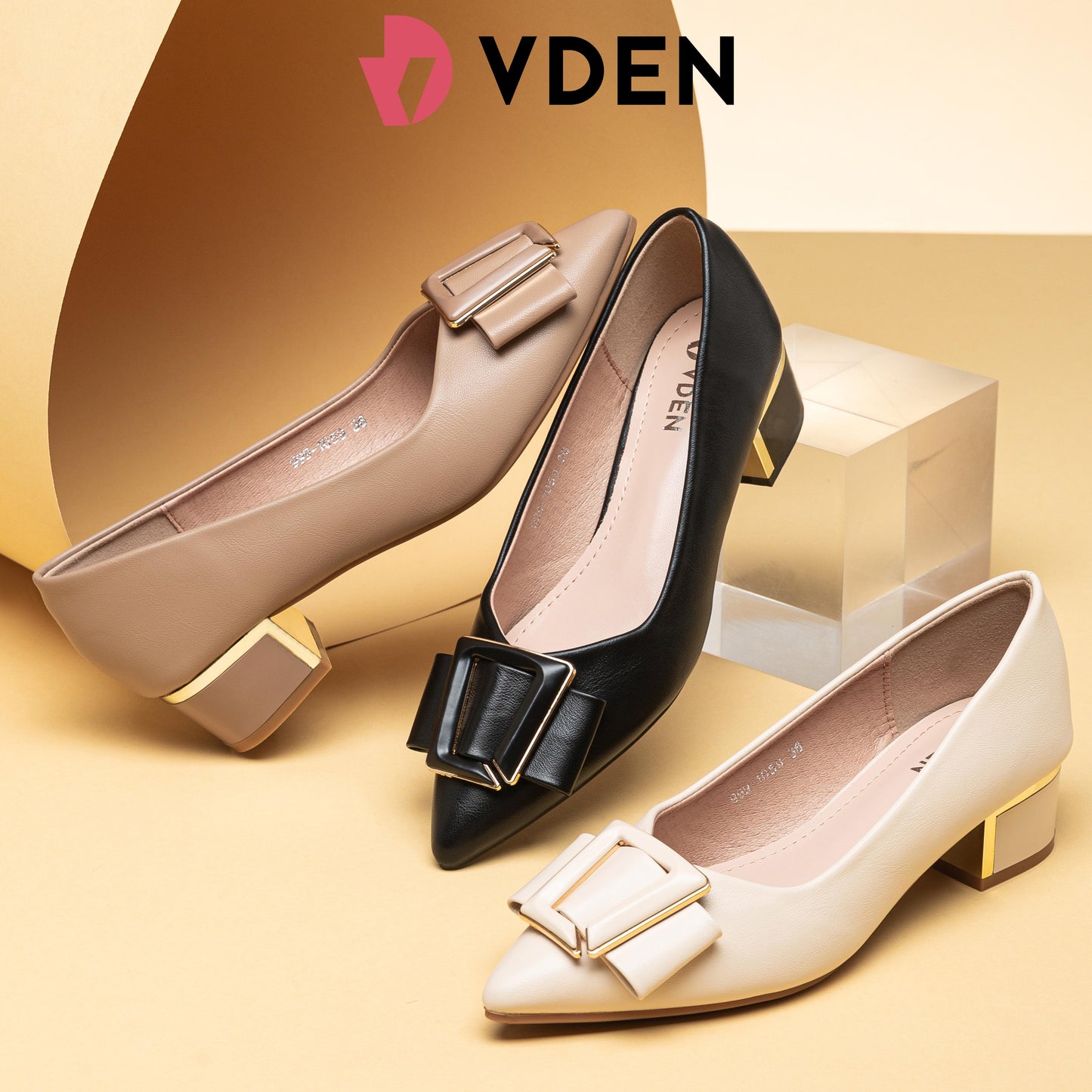VDEN Women Pumps Pointed Toe Chunky  Heel Pumps Office For Women 1.5INCH/4CM 999-1059 Korean Retro Simple Thick Heel Women's Shoes Office Shoes