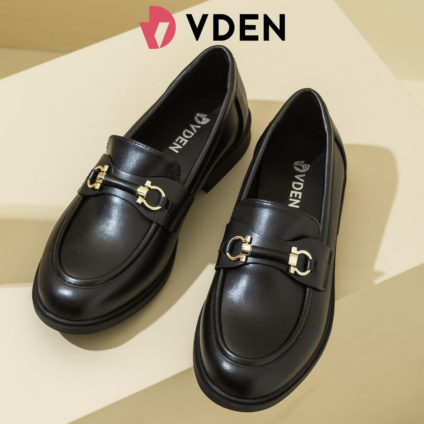 VDEN Loafers For Women Chunky Platform Penny Loafers Slip On School Shoes 1INCH/2.5CM 7123-1B Women's Loafers Slip-On Leather Shoes Low Heel Round Head Formal Korean Style British Style Slip-on Flat Shoes Soft Sole Versatile