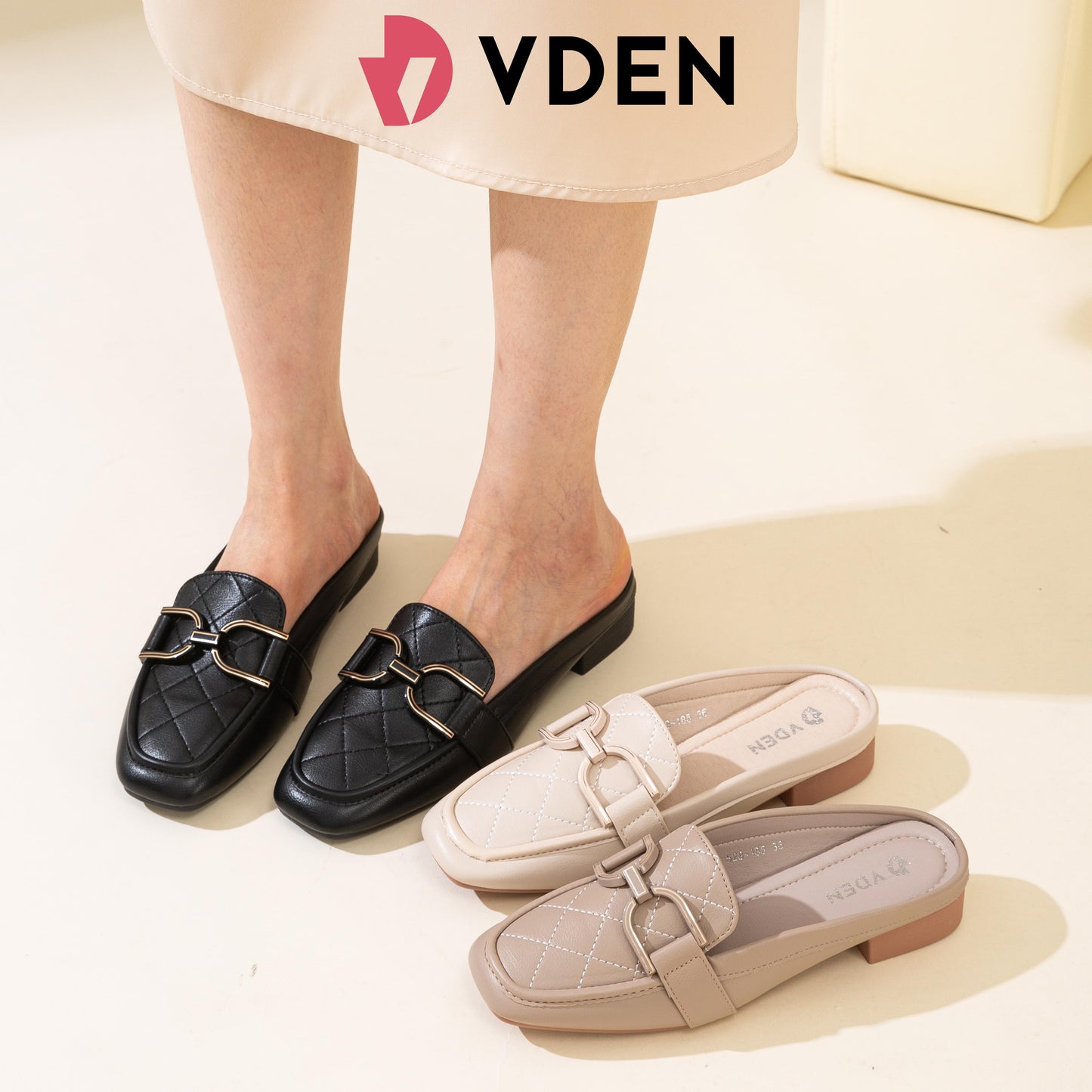 VDEN Fashionable Slip on Mules Half Shoes For Women (NEED ADD 1 SIZE) 1INCH/2.5CM 528-185 Old Money Style Muller Half Slippers Comfort