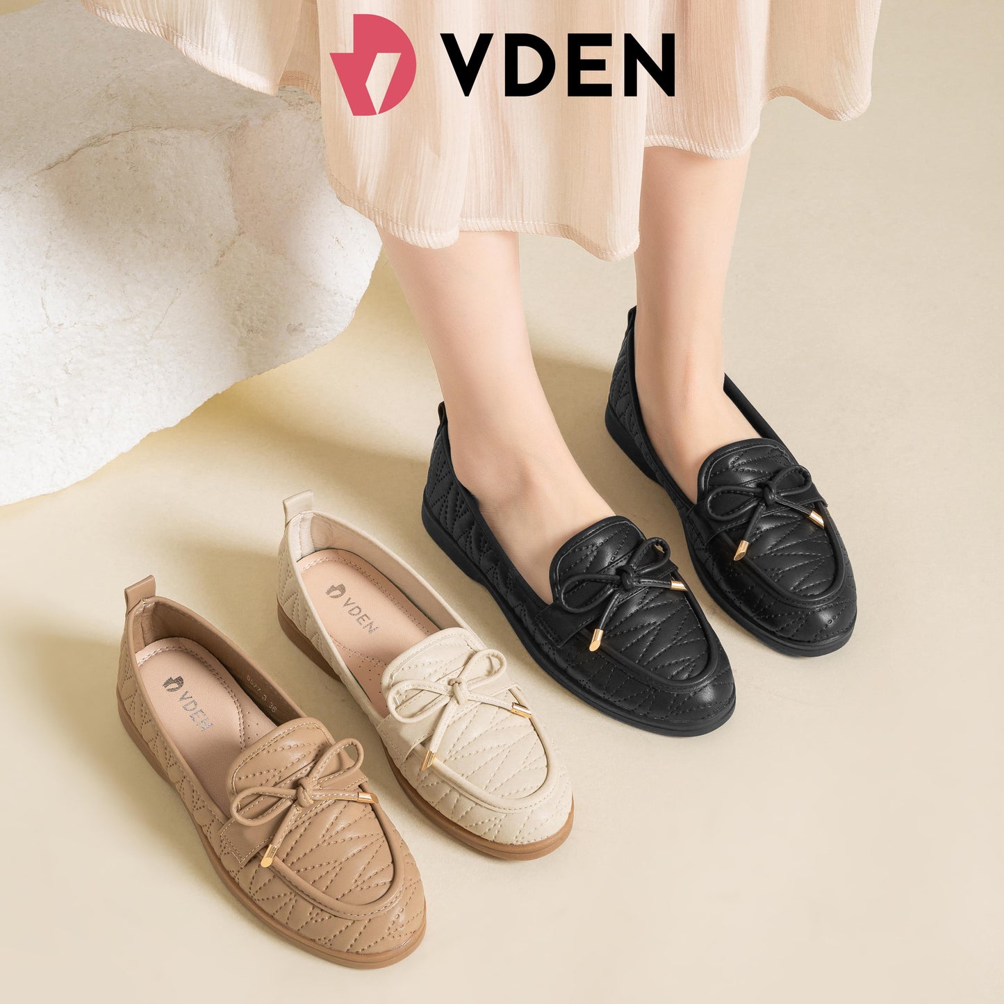VDEN Women's Lightweight Loafers Nonslip Bowknot For Women 0.8ICNH/2.1CM 5577-3 Fashionable Women’s Leather Loafer Shoes One-step Versatile Loafers British Style Preppy Style Flat Shoes