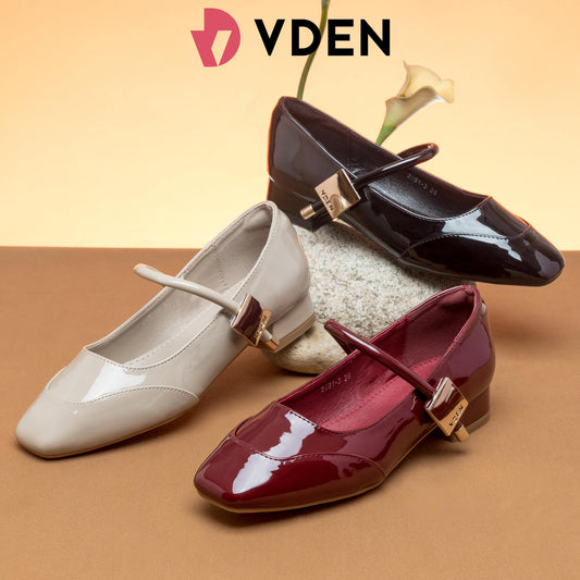 VDEN Low Heels Pumps Loafer 1INCH/2.7CM 2891-3 Thick Heel Mary Jane Shoes