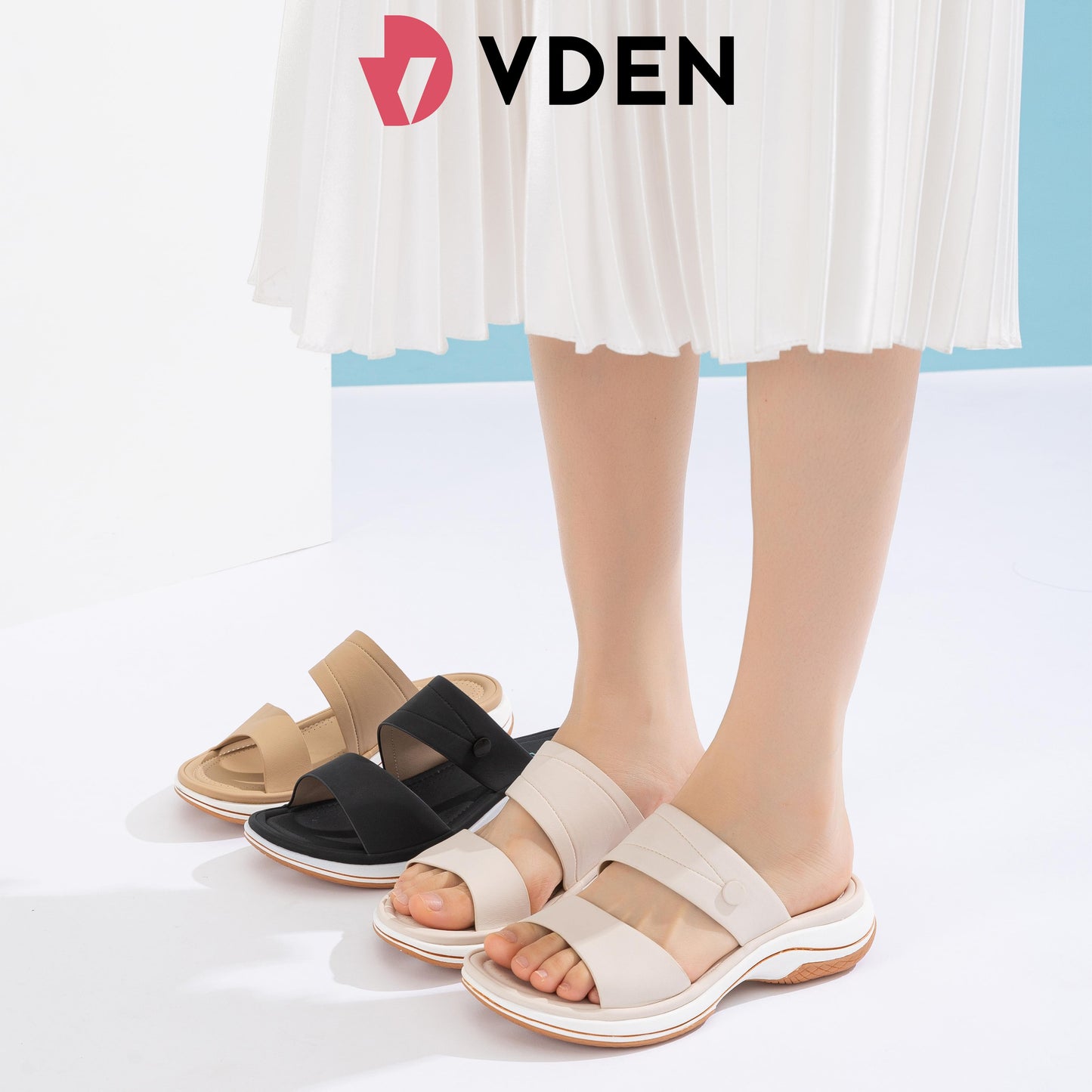 VDEN Comfy Women's Wedge Sandals 3CM/1.1INCH Sports Super Light And Soft Sole Open Toe Sandals 7131-8 Women's Casual Sandals For Women