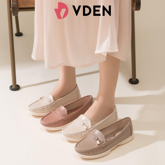 VDEN Women's Fashion Soft Loafers Shoes 0.7INCH/2CM Massage Insole Loafer Slip-ons 6678-709 Comfortable Flat Shoes Simple And Versatile Casual Shoes Comfort