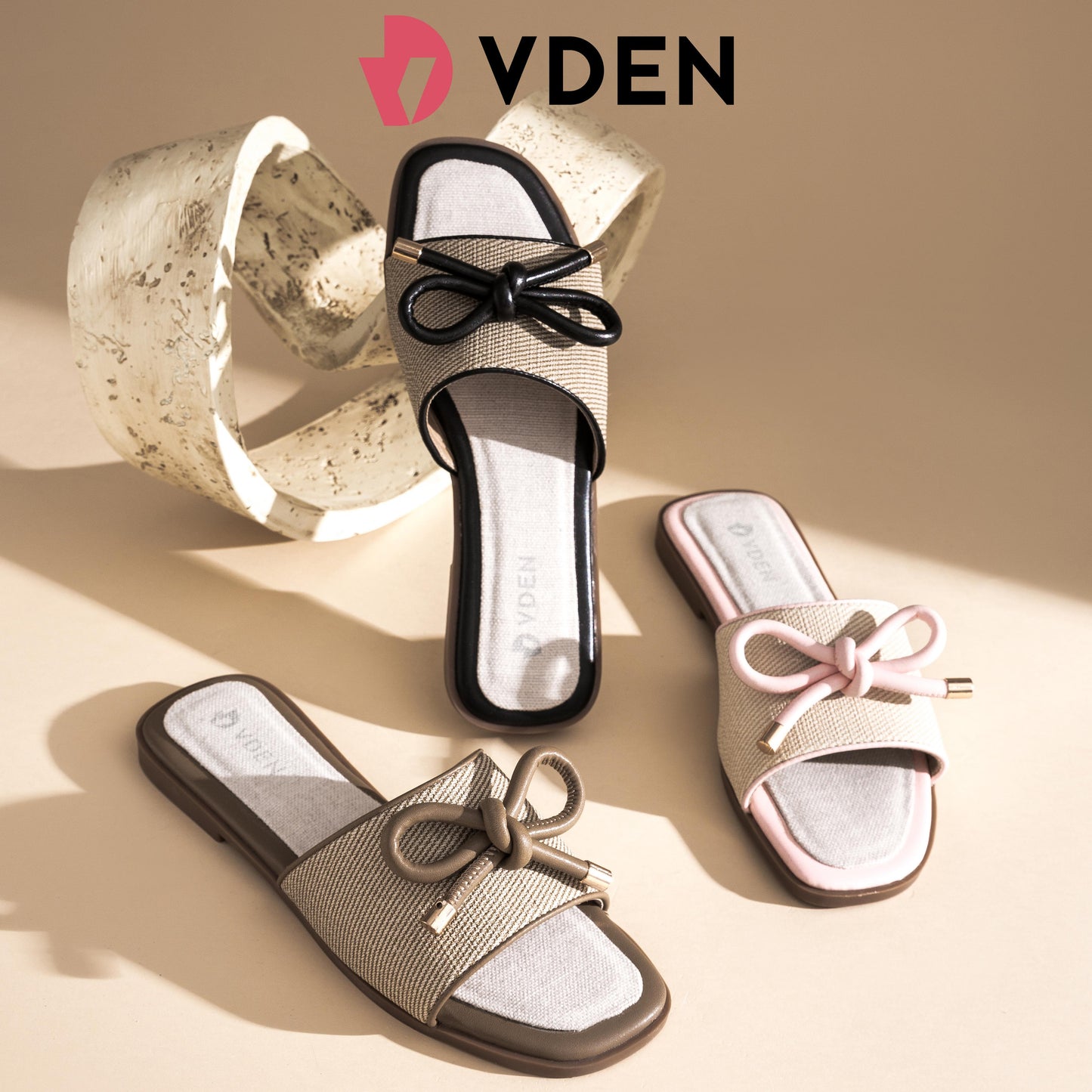 VDEN Retro Style Open Toe Flat Sandals With Bow Decoration 0.5INCH/1.4CM 002-A19 Casual Open Toe Non Slip Flat Breathable Sandals Braided Feel Thickened Insole Comfortable Slippers Footwear Summer Girl Walking Shoes Shoes