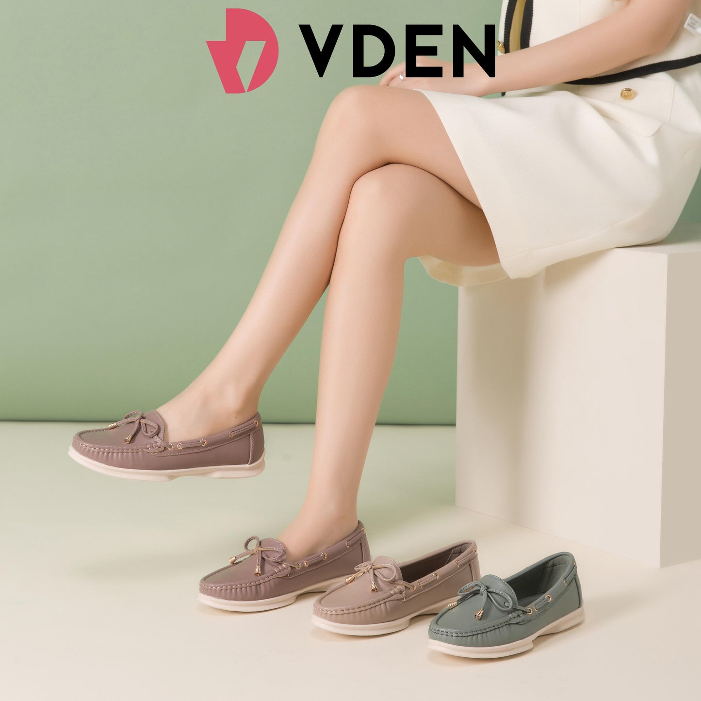 VDEN Bow Embellished Office Commuting 6678-541 Slip-Ons Loafers Women Loafer Shoes Flat Heel (1 cm or less)