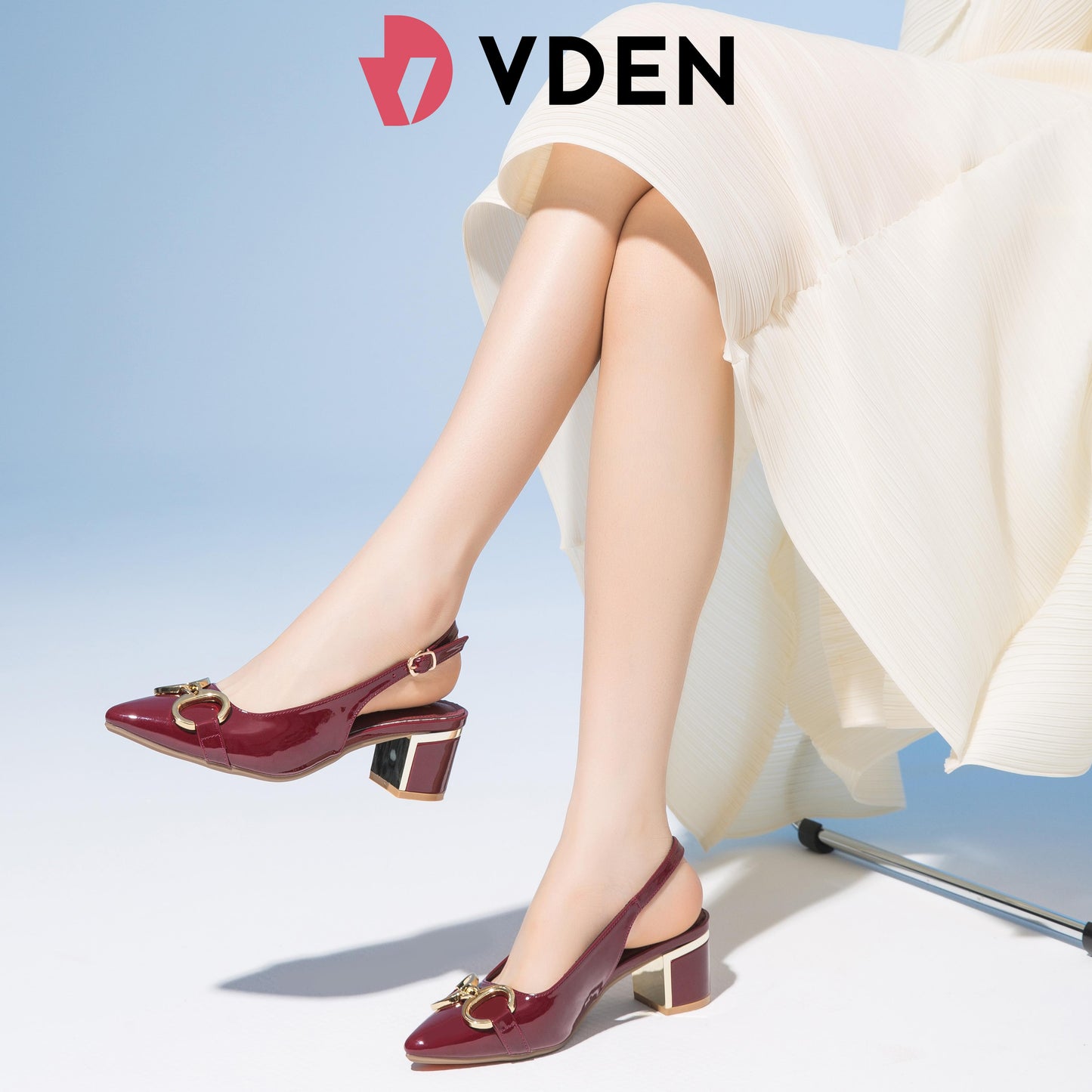 VDEN Women's Classy Stiletto Pointed Shoes 2INCH/5.3CM Patent Leather Block Heels Buckle Back Strap Mid Heel Pumps 525-37 Comfort