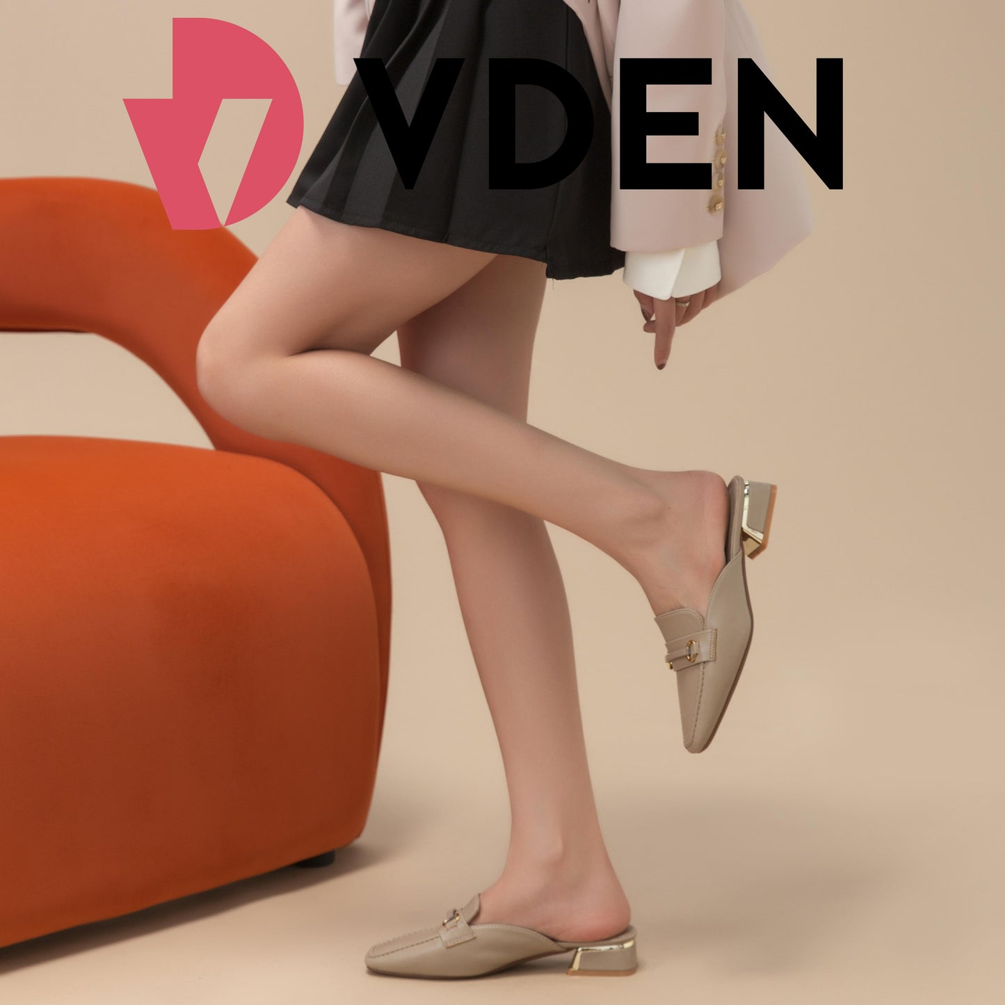 VDEN Mule Baotou low block Heels sandals F78-148