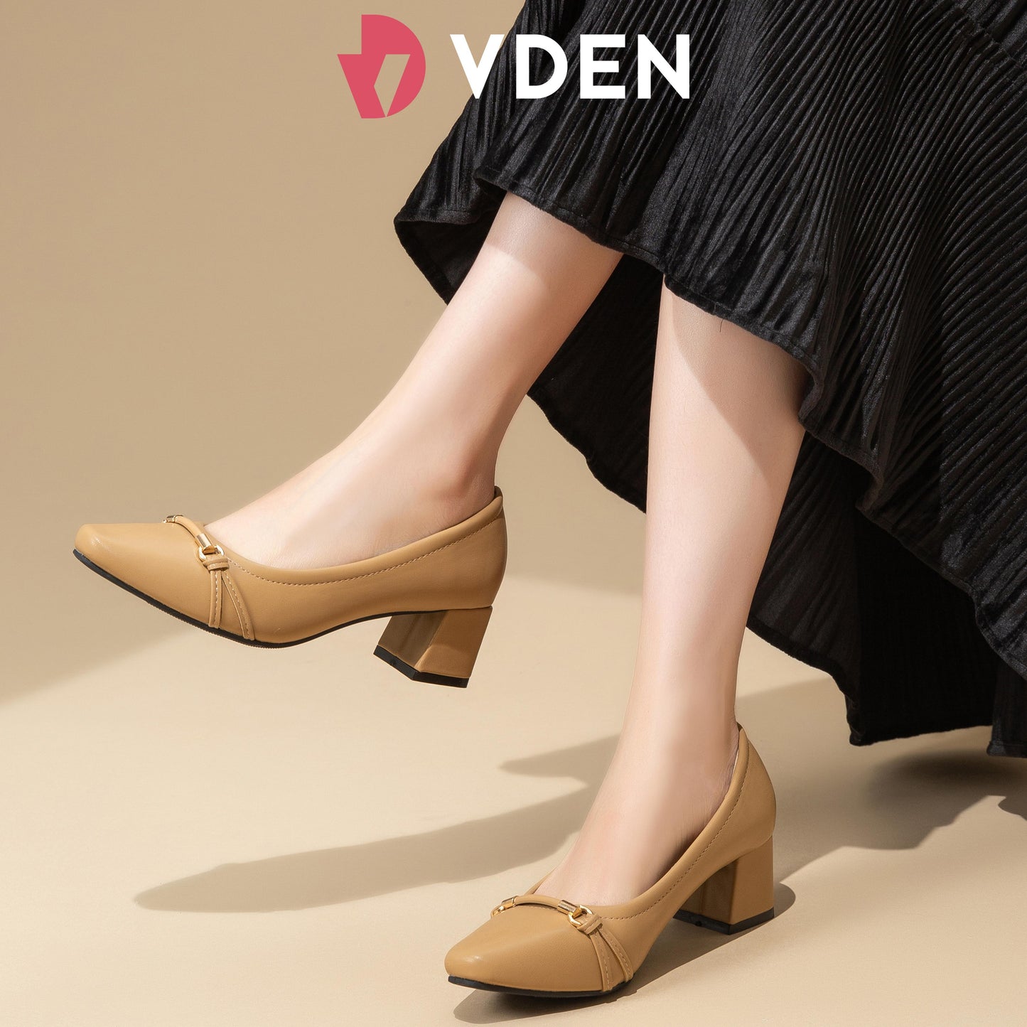 VDEN Chunky Heel Casual Women's Shoes Pumps Leather Comfortable Square Toe Shoes 1.9INCH/5CM 523-A114 Korean StyleS Simple Office Heels Thick Heel Women's Shoes Old Money Style Heels Shoes
