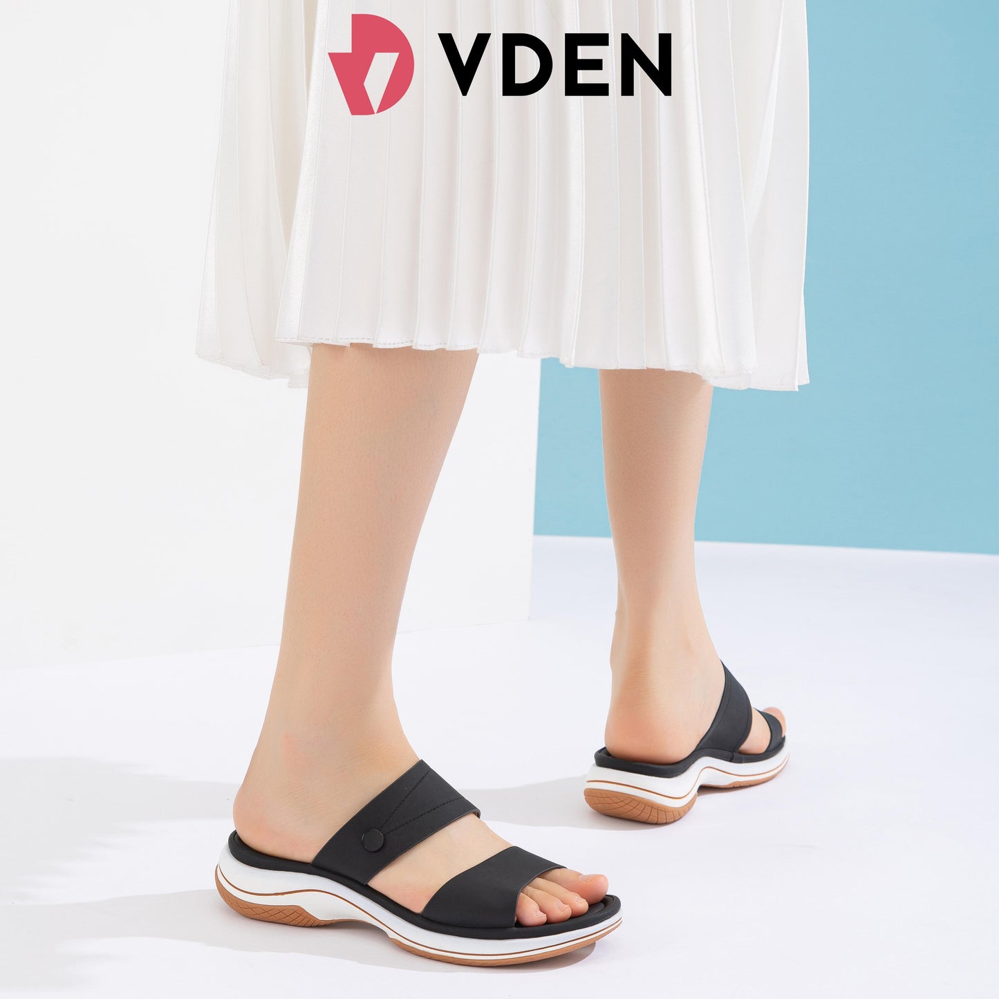 VDEN Comfy Women's Wedge Sandals 3CM/1.1INCH Sports Super Light And Soft Sole Open Toe Sandals 7131-8 Women's Casual Sandals For Women