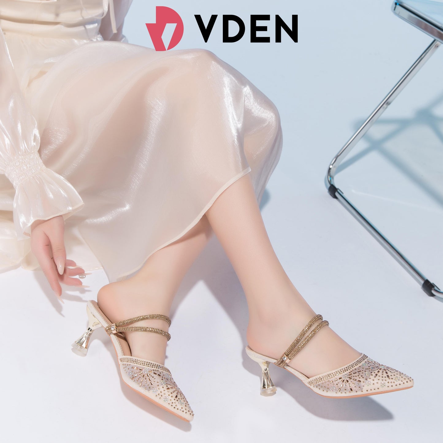 VDEN Low Heel Casual Women's Pointed Shoes (add 1 size) (6.5cm/2.3 inch) 333-A9-1