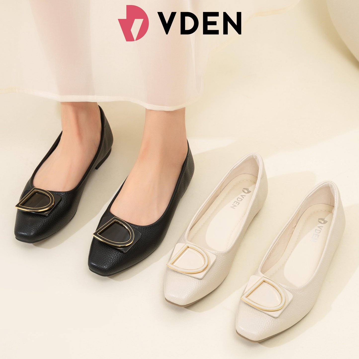 VDEN Style Women's Leather Shoes Soft Casual Shoes 0.5INCH/1.3CM 928-582 Korean Style Comfortable Simple Solid Color Flat Shoes Slip On Shoes For Women