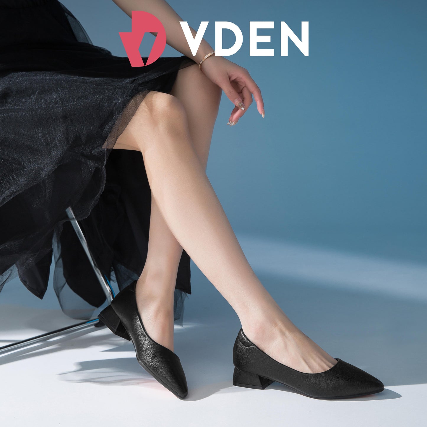 Super High Quality Black Student Shoes 893-A1 Pointed Toe Low Heel (1.2INCH) Pure Black Office Shoes