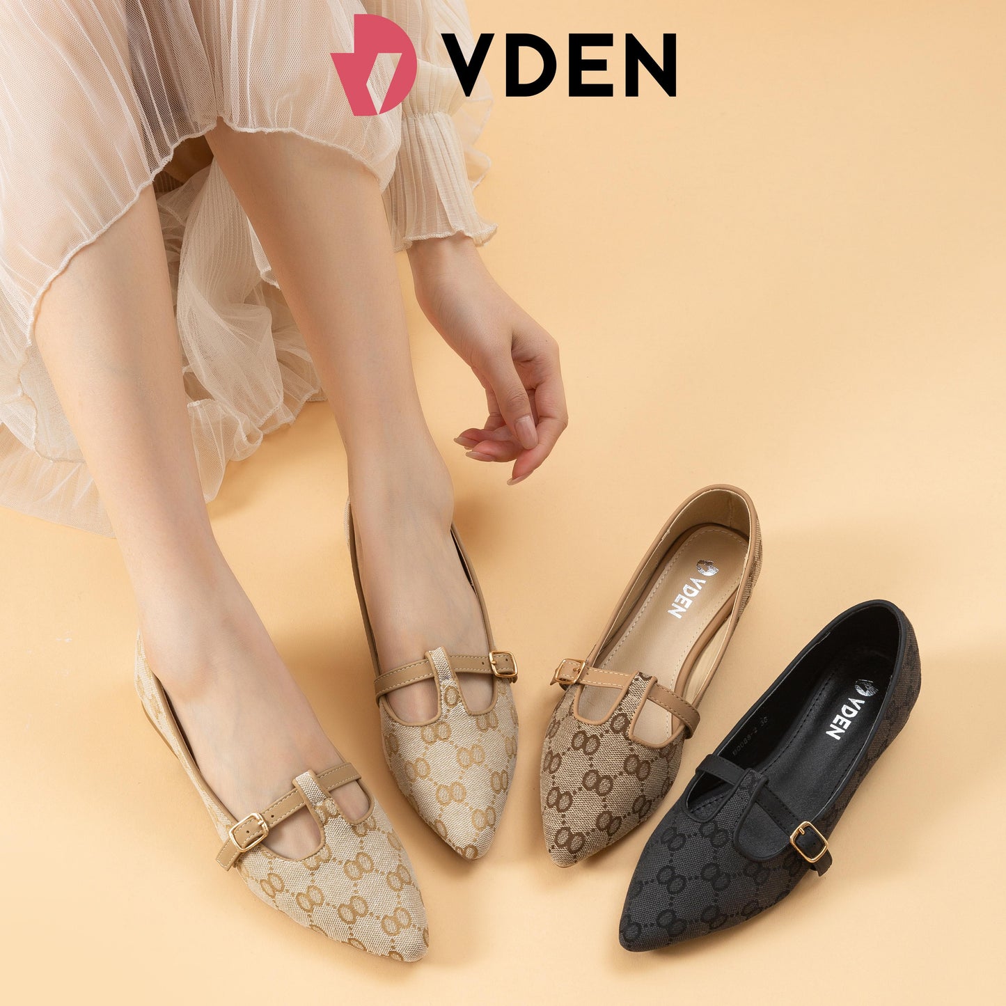 VDEN Women's Pointed Toe Loafers Shoes Old Money Style Slip-on Shoes For Women 1.1INCH/3CM B0088-2 Chunky Low Heel Loafers French Retro Style Slip-on Shoes For Women Braided Accessories Footwear