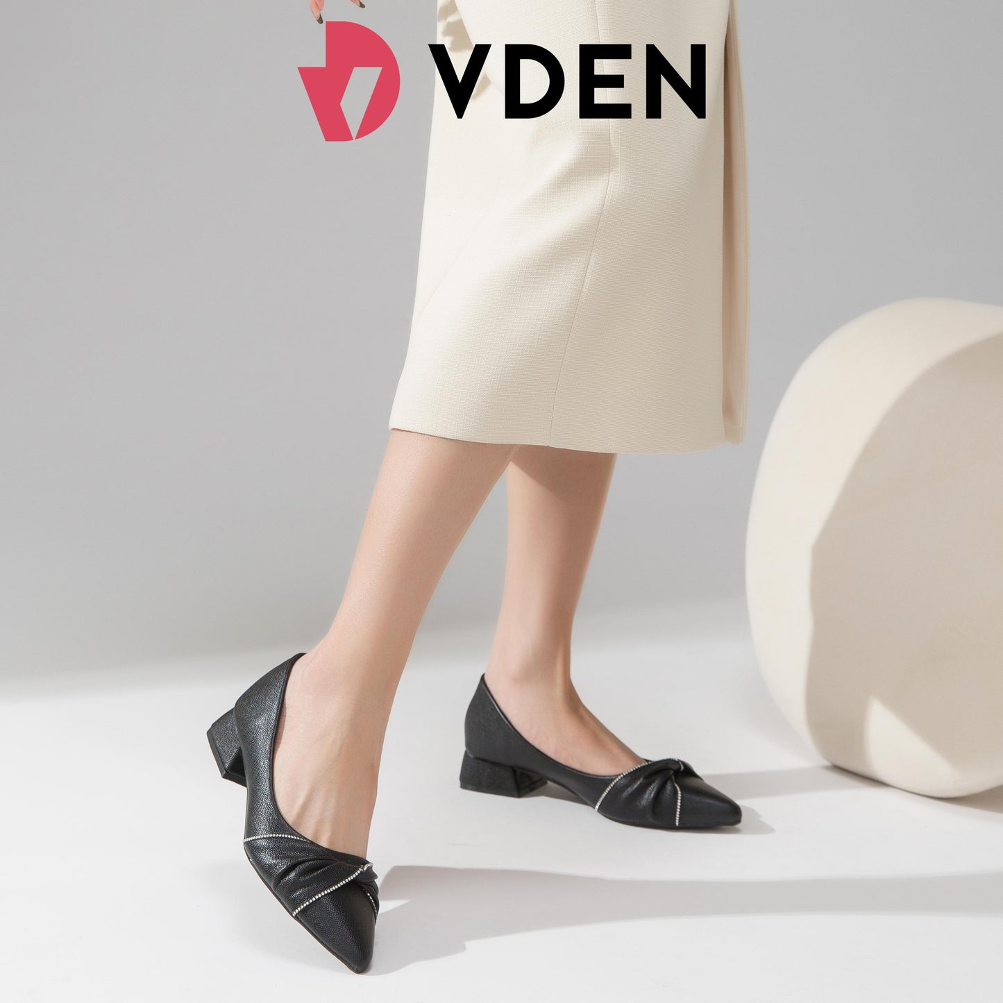 Low Heels Court Shoes (1INCH) 9168-39 Pointed Toe Korean Style Low Heel Office Shoes
