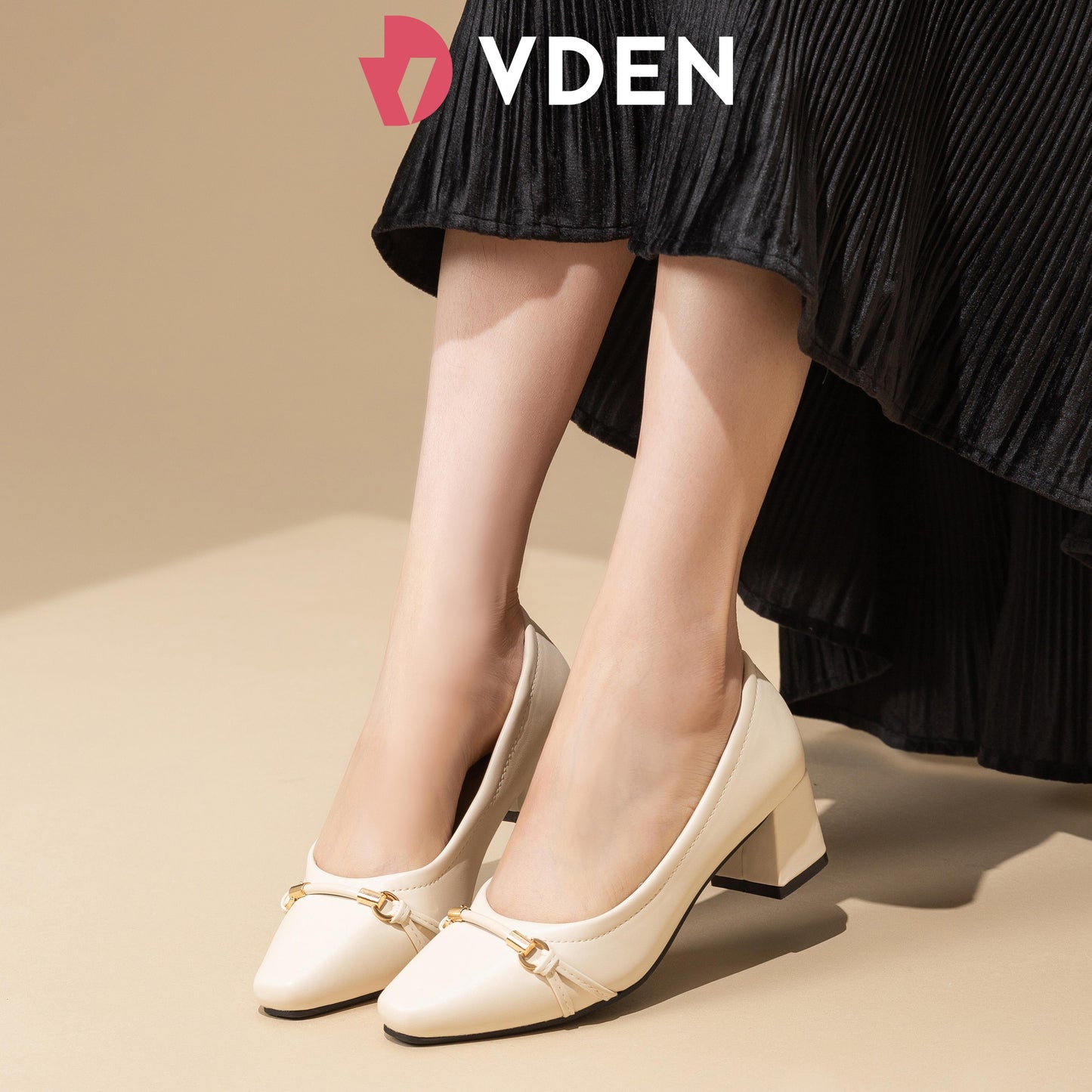 VDEN Chunky Heel Casual Women's Shoes Pumps Leather Comfortable Square Toe Shoes 1.9INCH/5CM 523-A114 Korean StyleS Simple Office Heels Thick Heel Women's Shoes Old Money Style Heels Shoes