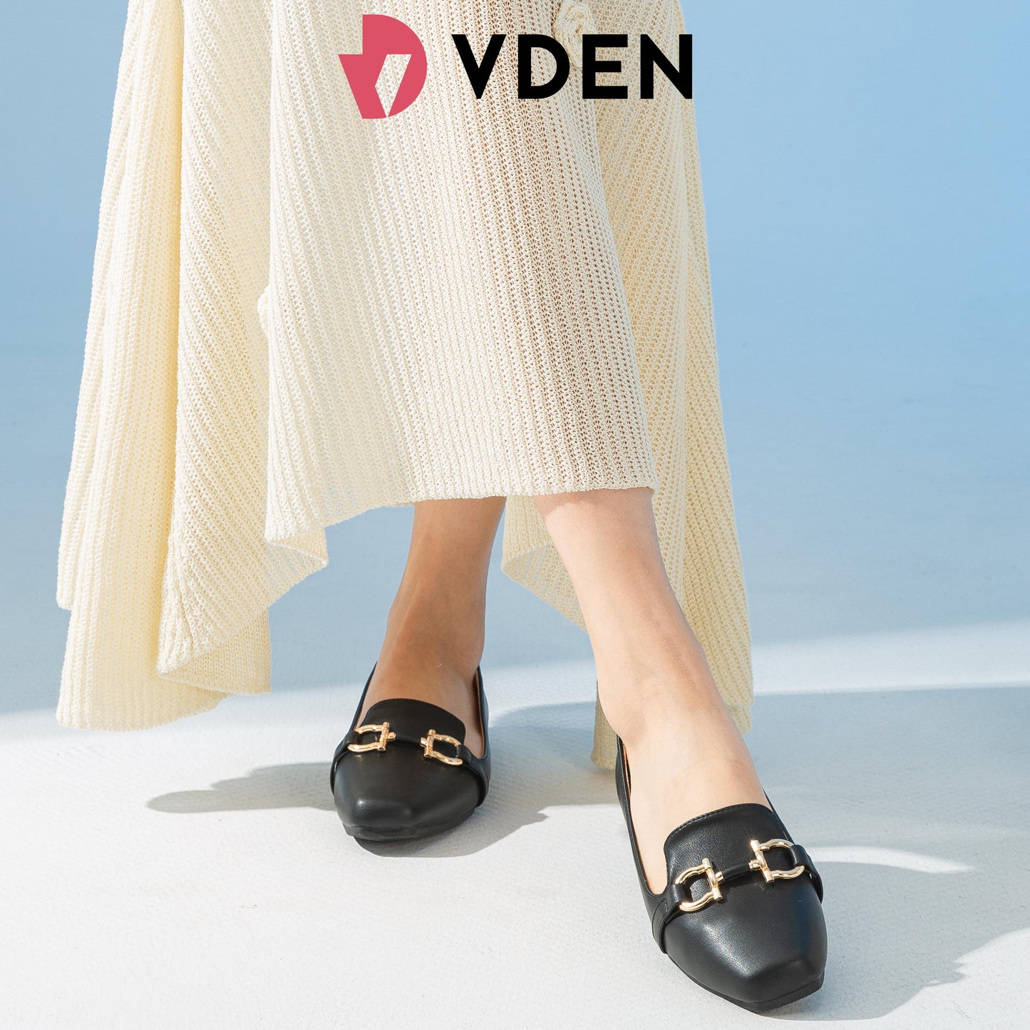 VDEN Women's Loafers Comfortable And Fashionable Chain Flat Shoes For Women 0.4INCH/1CM W903-8 Old Money Style Korean Style Simple Flat Loafers Office Slip-on Shoes For Women