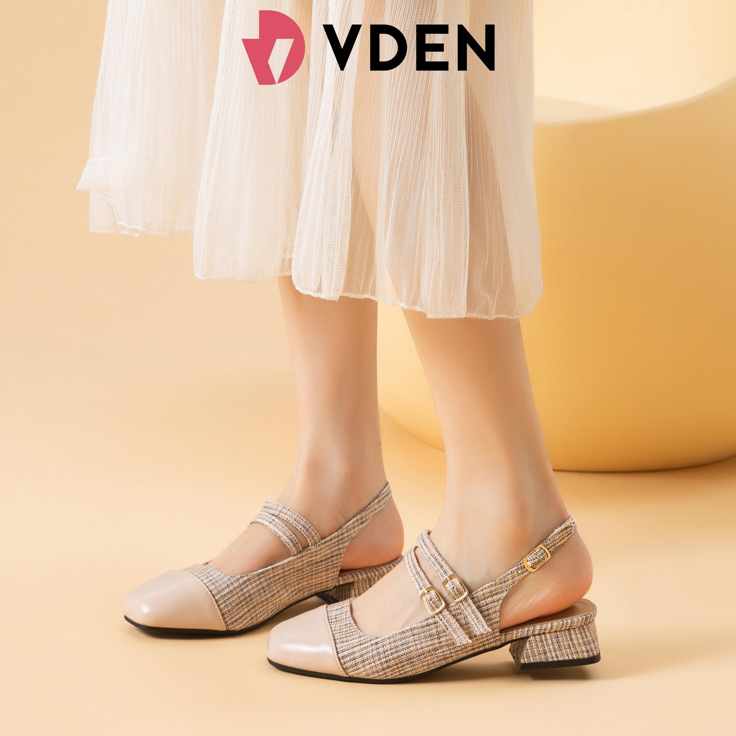 VDEN Women Ankle Strap Low Cuban Heel  Sandals Elegant Closed Toe 1.1INCH/3CM 2335-45 Walking Shoes Footwear Summer Comfort Round Toe Korean Mary Jane Color Matching Sandals Slingback Sole Thick Heels Shoes