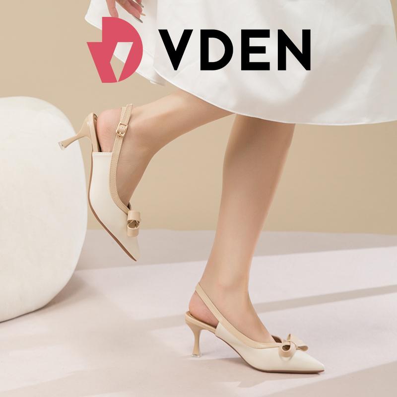 VDEN Pointed Stiletto Heels Mid Heel (2INCH) New Korea Women Shoes Bow Shoe Buckle A098-48