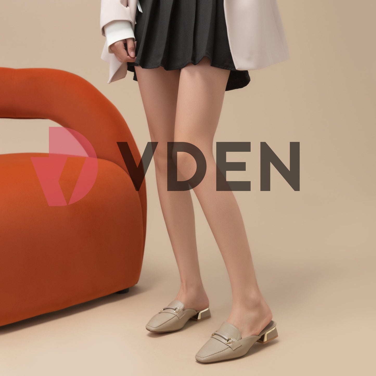 VDEN Mule Baotou low block Heels sandals F78-148