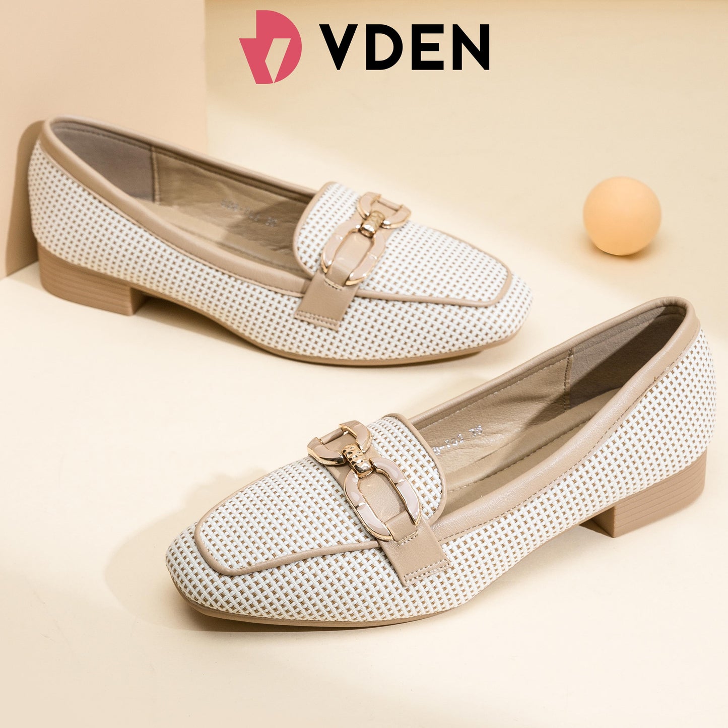 VDEN Slip-On Loafers Dress Shoes Black With Dots Design 1INCH/2.5CM 628-703