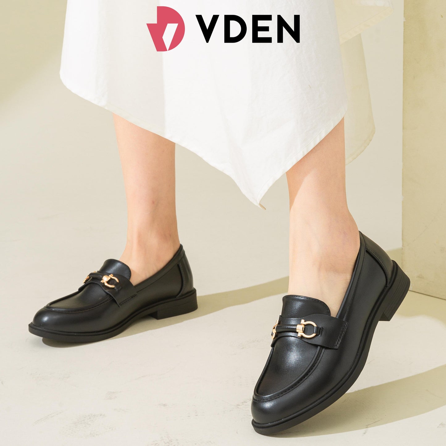 VDEN Loafers For Women Chunky Platform Penny Loafers Slip On School Shoes 1INCH/2.5CM 7123-1B Women's Loafers Slip-On Leather Shoes Low Heel Round Head Formal Korean Style British Style Slip-on Flat Shoes Soft Sole Versatile