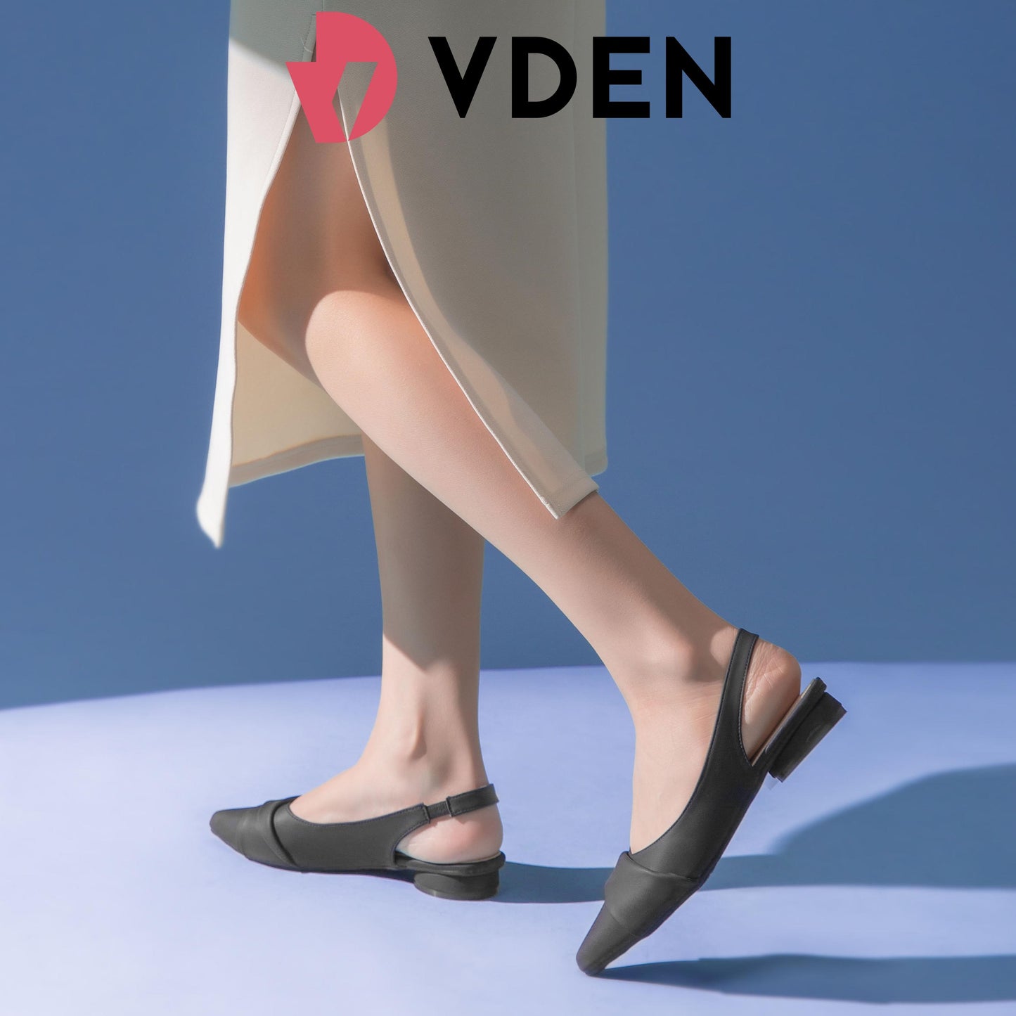 VDEN Pointed Mules Slingback Flat Shoes 22008 Pointed Toe Flat Heel (1 cm or less) Summer