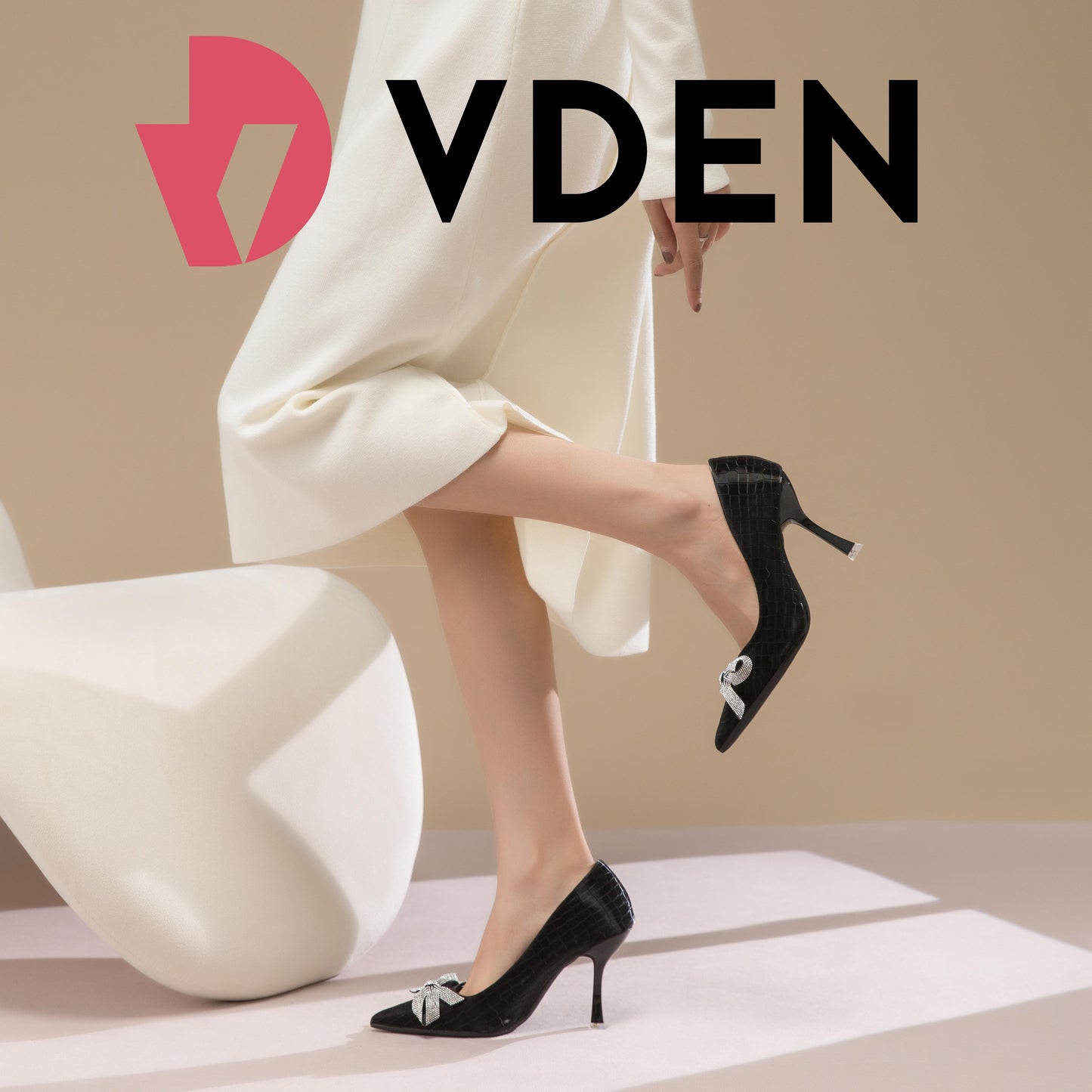 VDEN Bow Pointed High Heeled Shoes (3.5INCH) (Minus Size) 960-2 Buy 1 Size Smaller