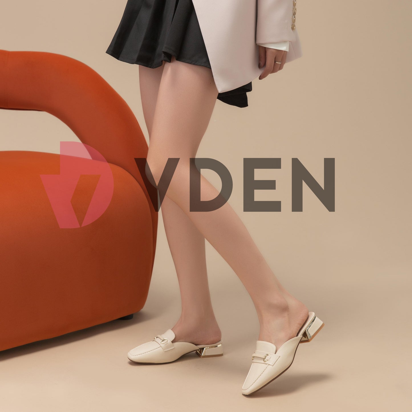 VDEN Mule Baotou low block Heels sandals F78-148