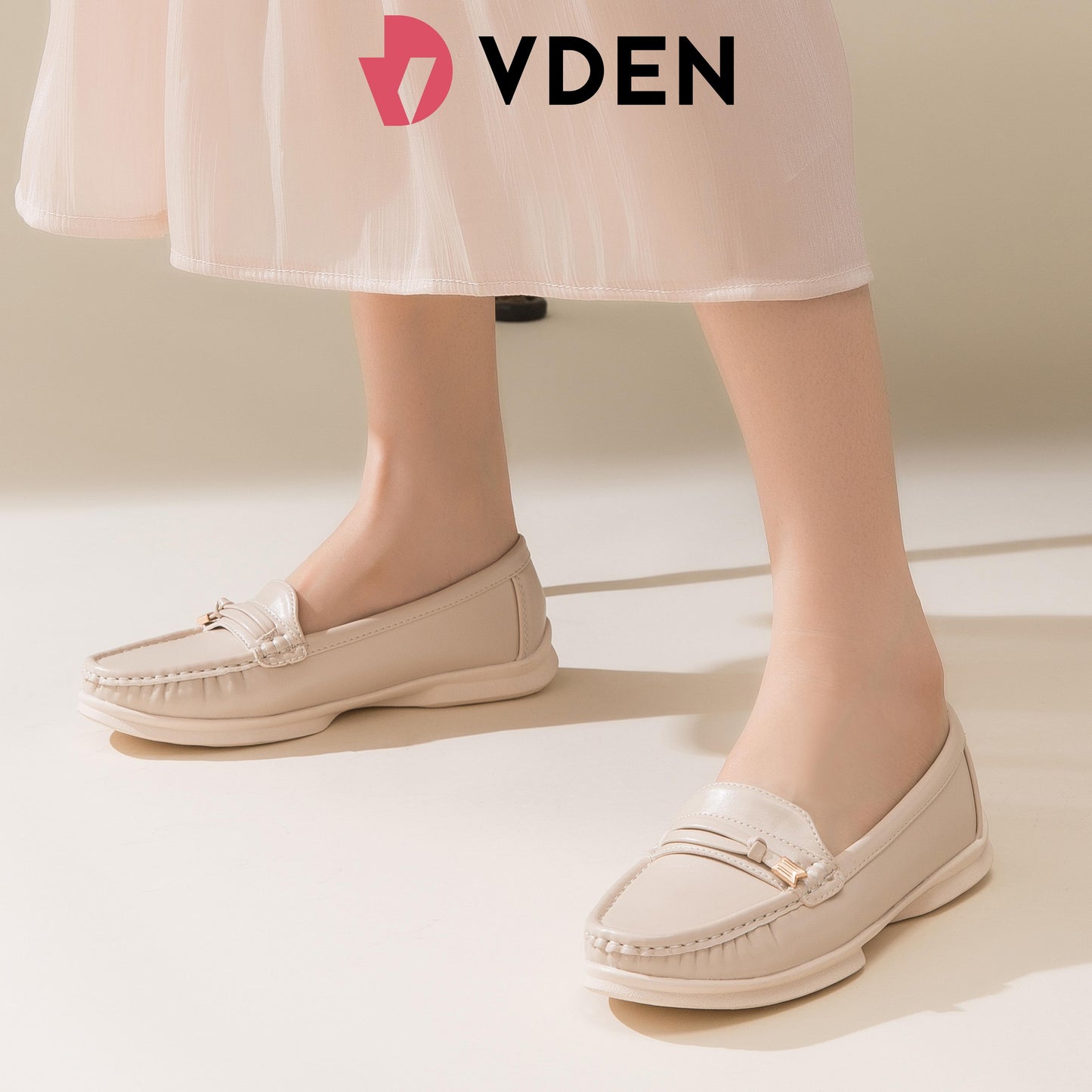 VDEN Women's Fashion Soft Loafers Shoes 0.7INCH/2CM Massage Insole Loafer Slip-ons 6678-709 Comfortable Flat Shoes Simple And Versatile Casual Shoes Comfort