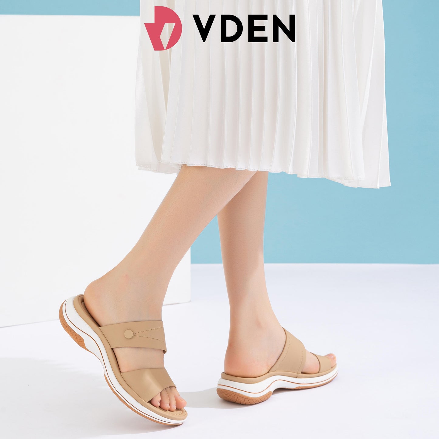 VDEN Comfy Women's Wedge Sandals 3CM/1.1INCH Sports Super Light And Soft Sole Open Toe Sandals 7131-8 Women's Casual Sandals For Women