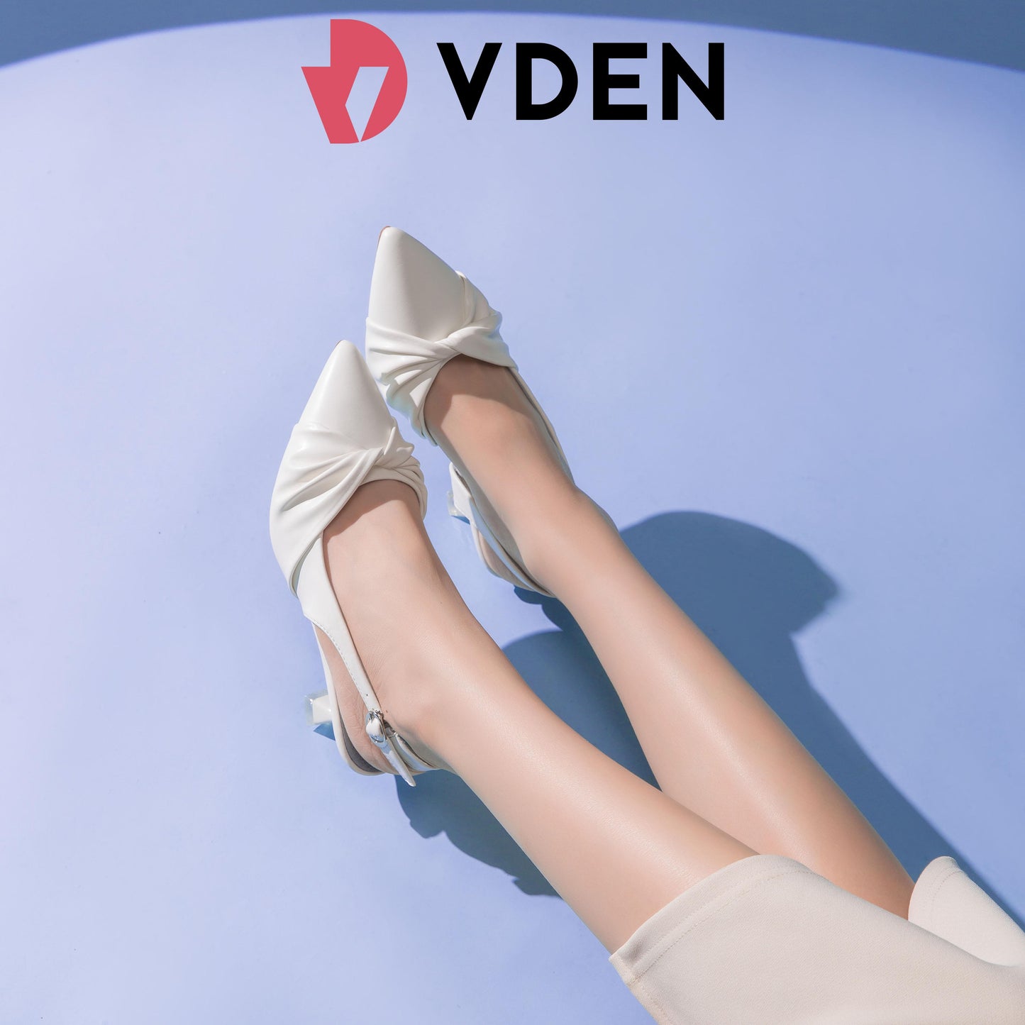 VDEN Women Pleated Design Kitten Heels Elegant Pointed Toes 7718-1 Low Heel (1-3 cm) Pointed Toe Micro Heels