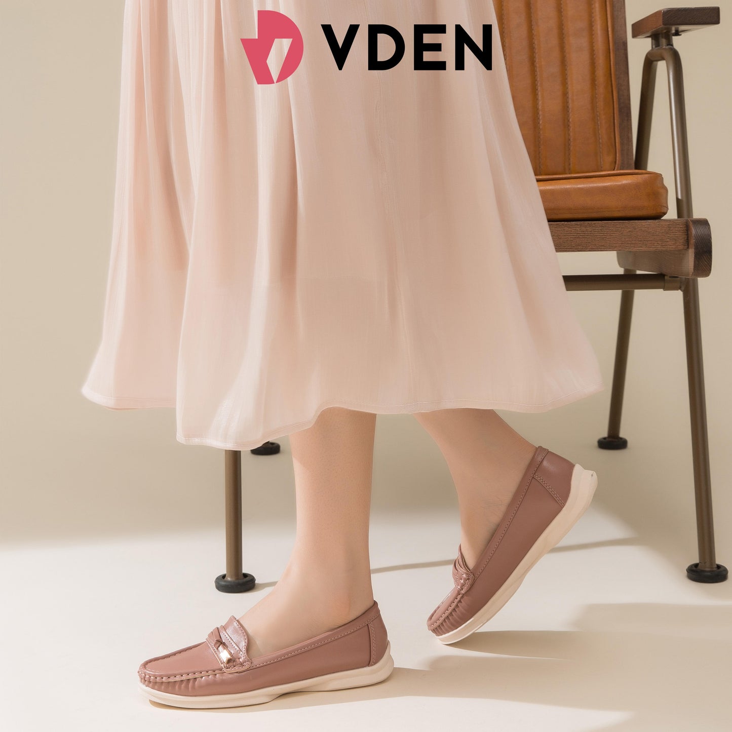 VDEN Women's Fashion Soft Loafers Shoes 0.7INCH/2CM Massage Insole Loafer Slip-ons 6678-709 Comfortable Flat Shoes Simple And Versatile Casual Shoes Comfort