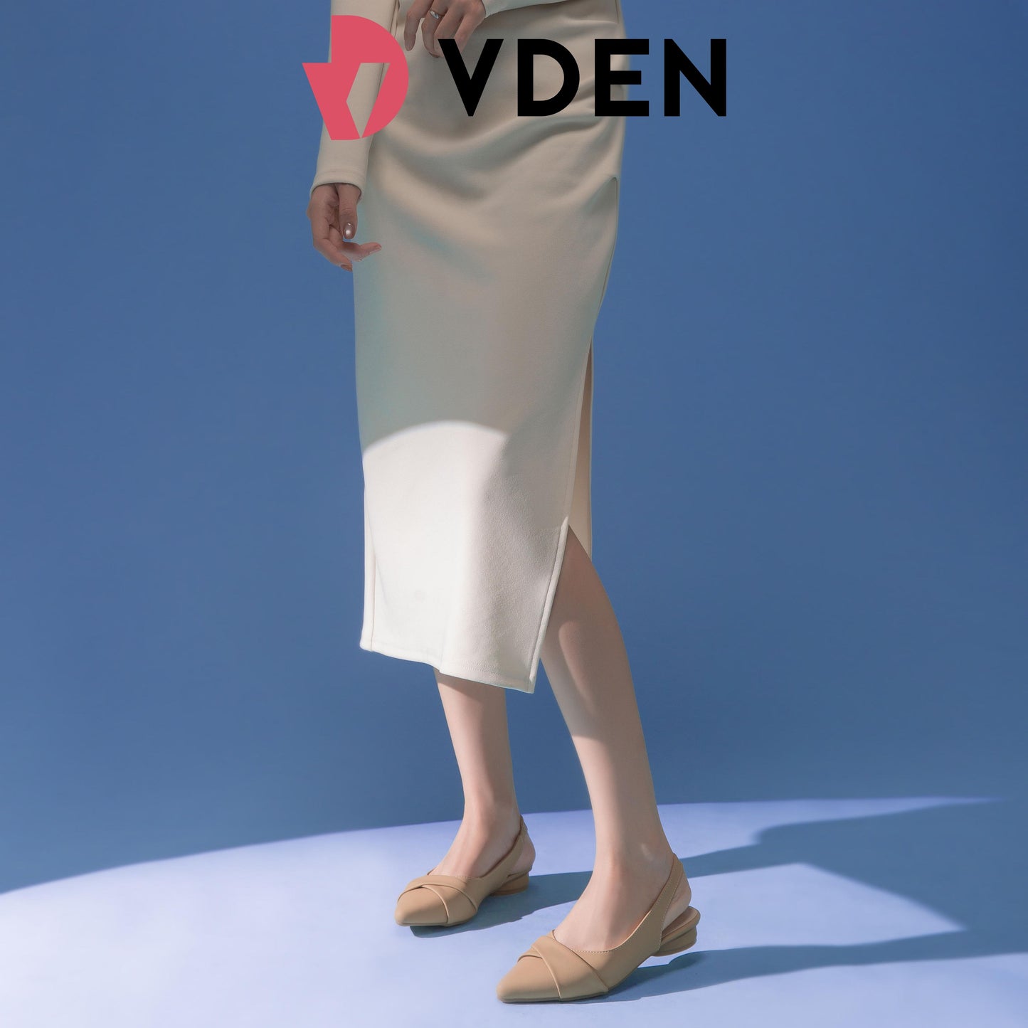 VDEN Pointed Mules Slingback Flat Shoes 22008 Pointed Toe Flat Heel (1 cm or less) Summer