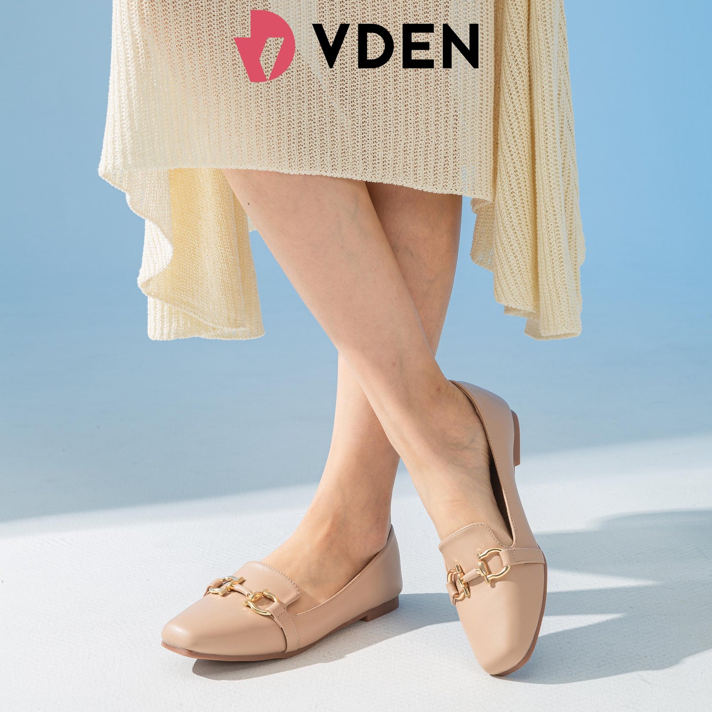 VDEN Women's Loafers Comfortable And Fashionable Chain Flat Shoes For Women 0.4INCH/1CM W903-8 Old Money Style Korean Style Simple Flat Loafers Office Slip-on Shoes For Women