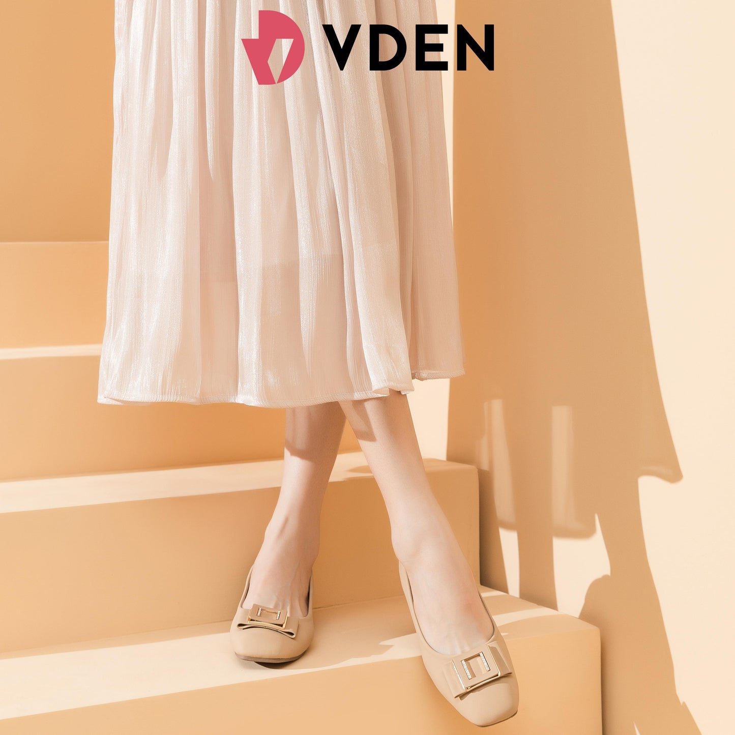 VDEN Women's Mid Chunky Toe Classy Shoes 1.2INCH/3.3CM massage Insole 998-591 Simple Student Shoes High-end Office Shoes Square Buckle Block Heels Comfort
