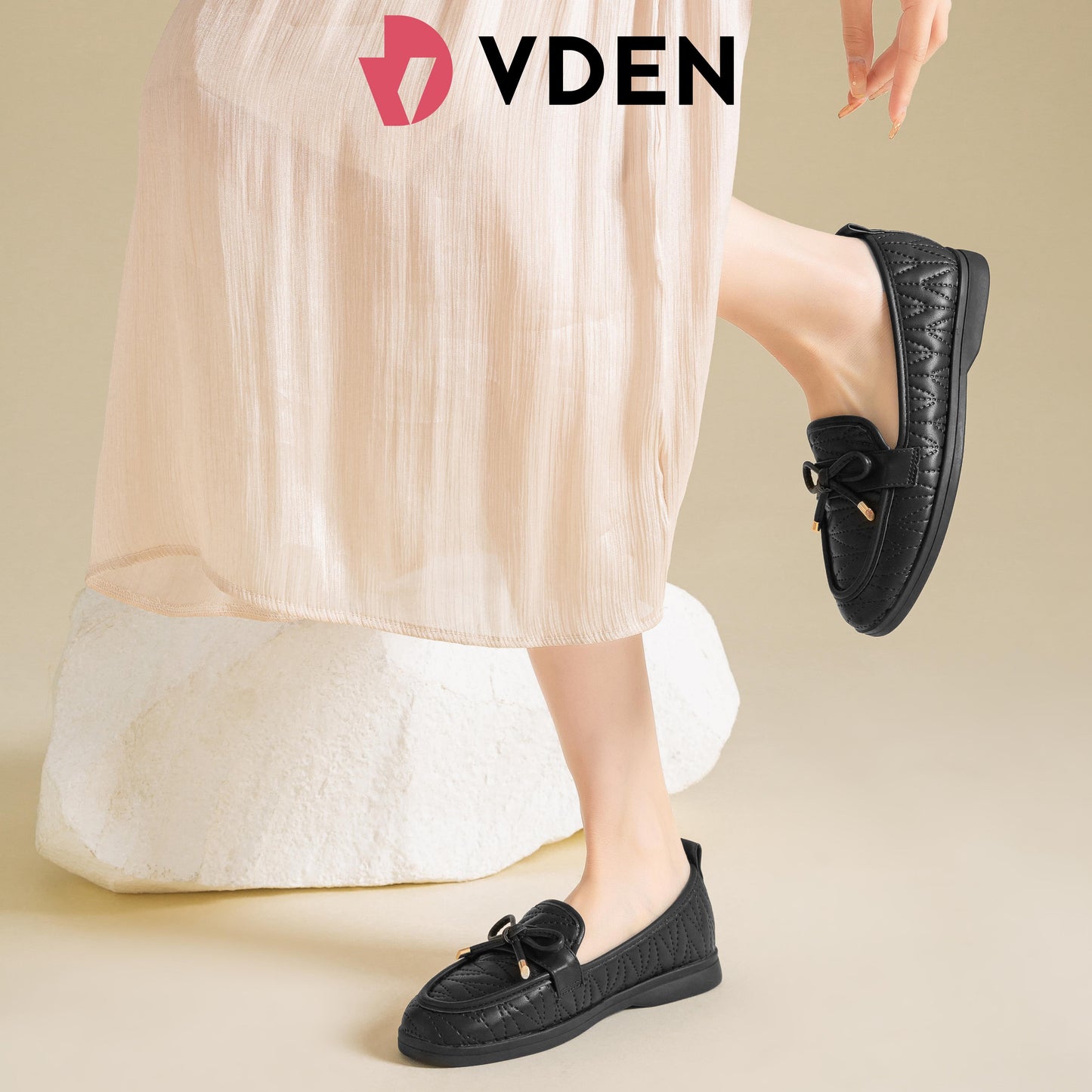 VDEN Women's Lightweight Loafers Nonslip Bowknot For Women 0.8ICNH/2.1CM 5577-3 Fashionable Women’s Leather Loafer Shoes One-step Versatile Loafers British Style Preppy Style Flat Shoes