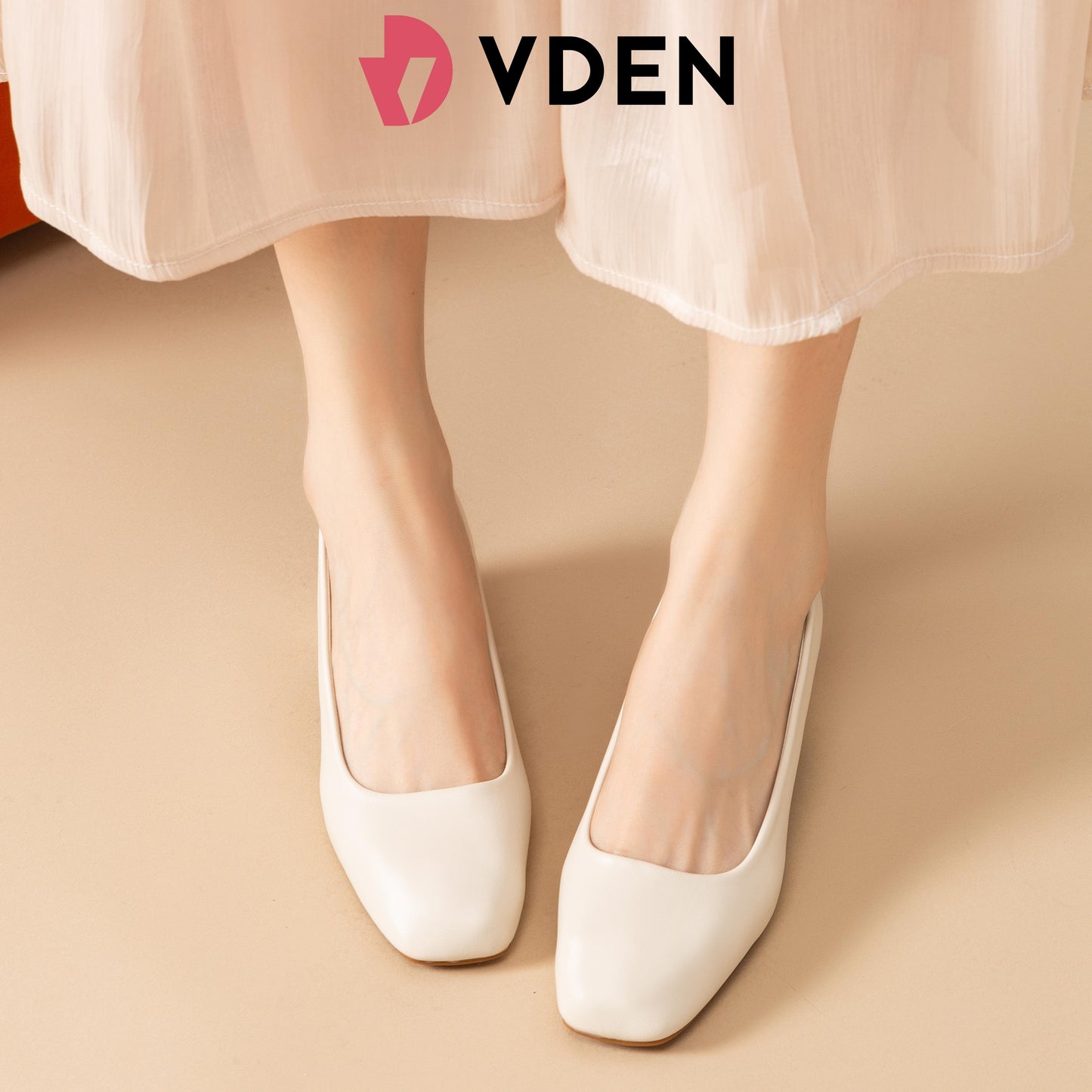 VDEN Slip-on Square Toe Mid Heel Dress Pumps Shoes For Women 1.7INCH/4.4CM 558-46 Simple Student Black Heel Shoes Office Thick Heel Women's Shoes