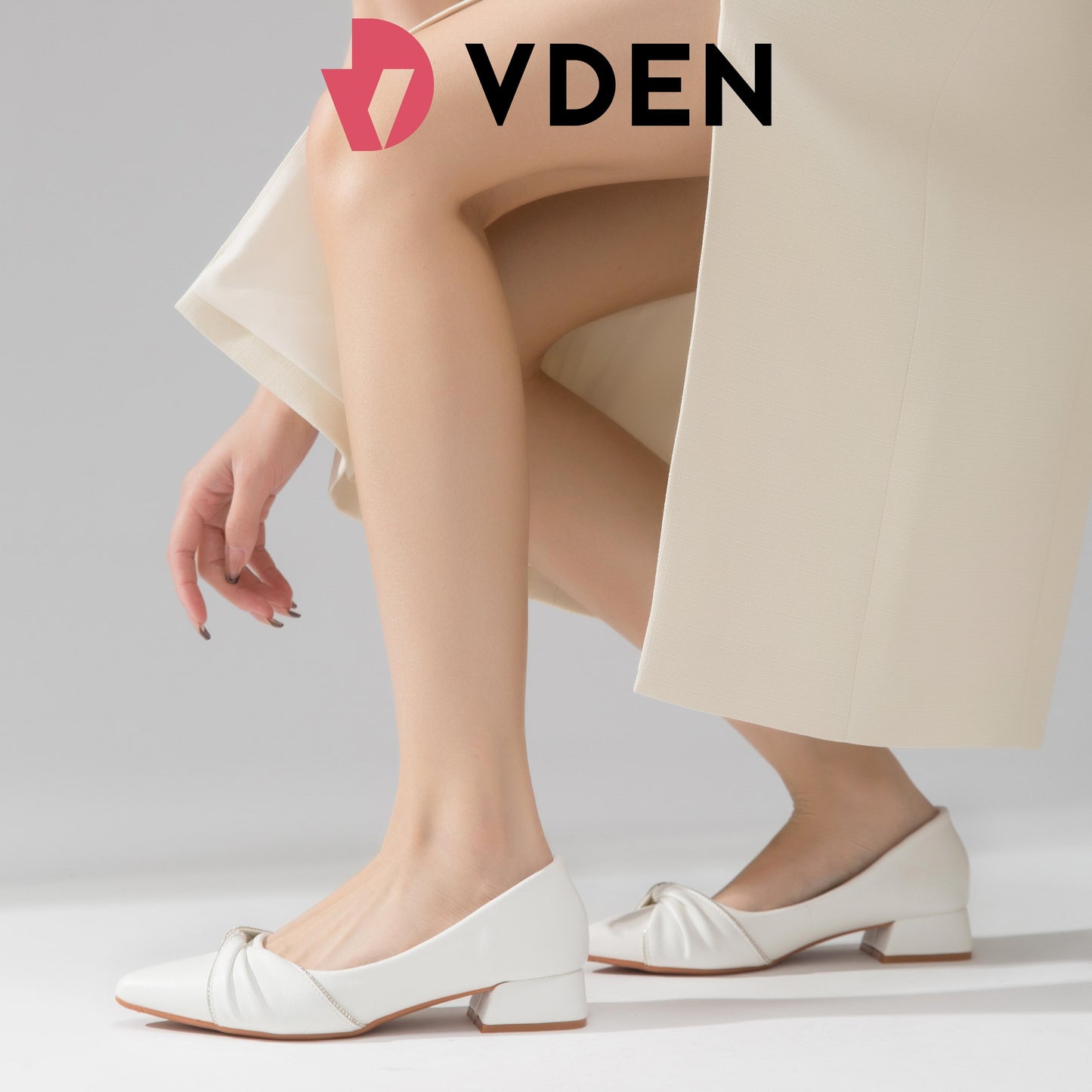 Low Heels Court Shoes (1INCH) 9168-39 Pointed Toe Korean Style Low Heel Office Shoes