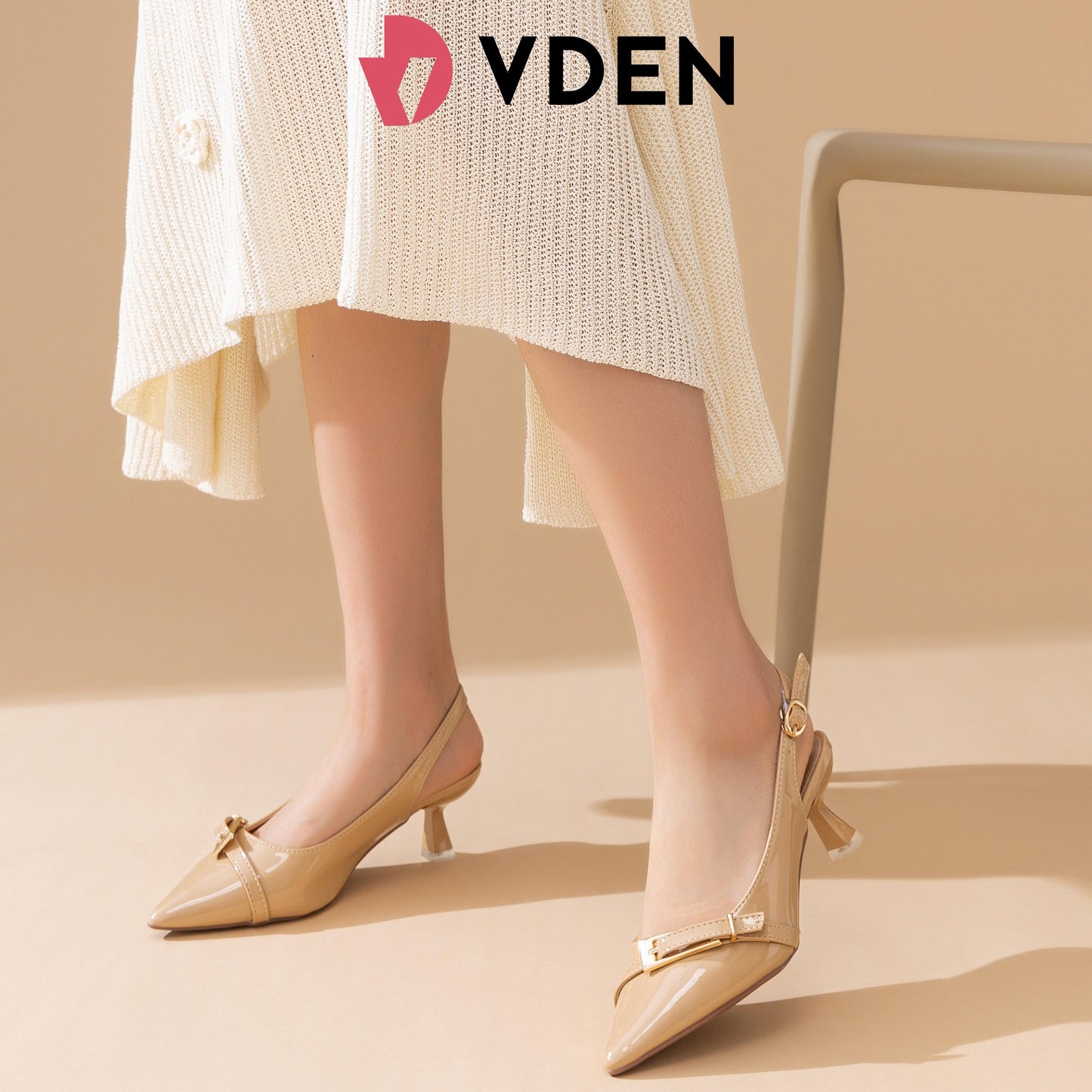 VDEN Pointed Toe Toe Heel Lace-up Summer Women's Shoes High-heeled Sandals 2.5INCH/6.4CM HZ07 Korean Kitten Heels Patent Leather Simple Slingback Shoes Elegant Intellectual Heels
